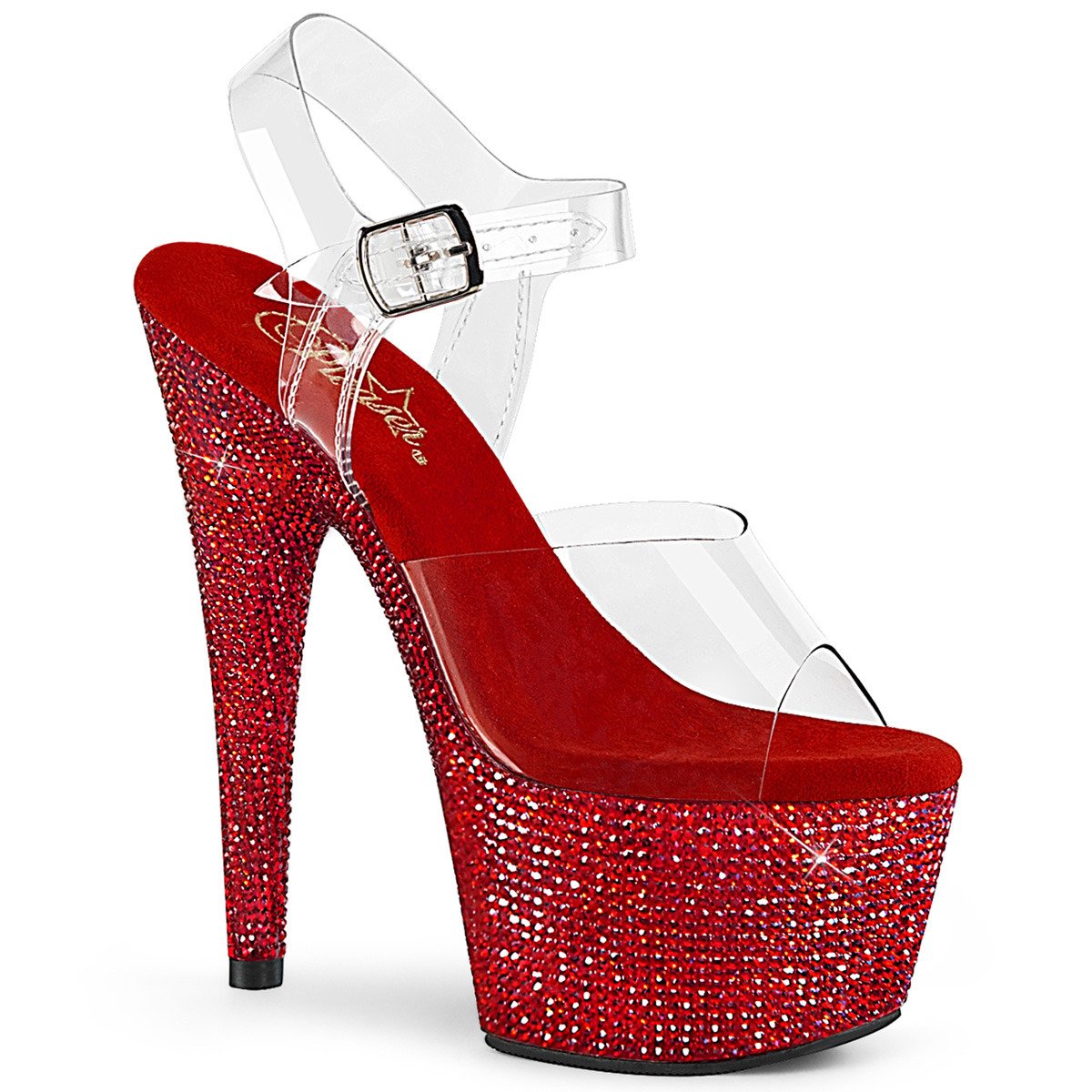 Pleaser Bejeweled-708DM C/RRS - Clear High-Platform Sandals