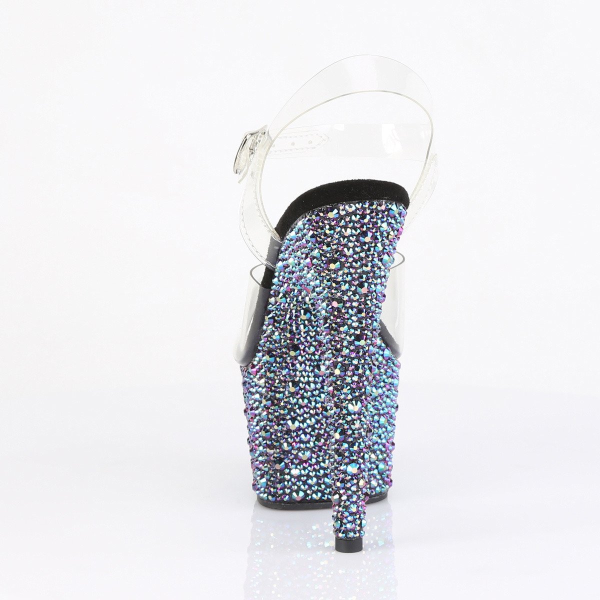 Pleaser Bejeweled-708MS C-B/BMCRS - Clear High-Platform Sandals