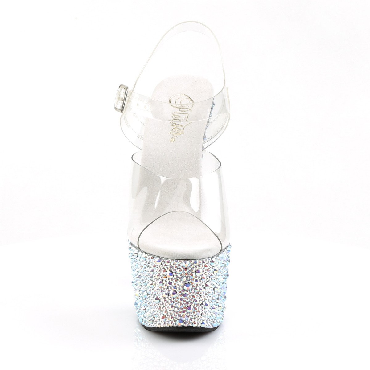 Pleaser Bejeweled-708MS C/SRS - Clear High-Platform Sandals