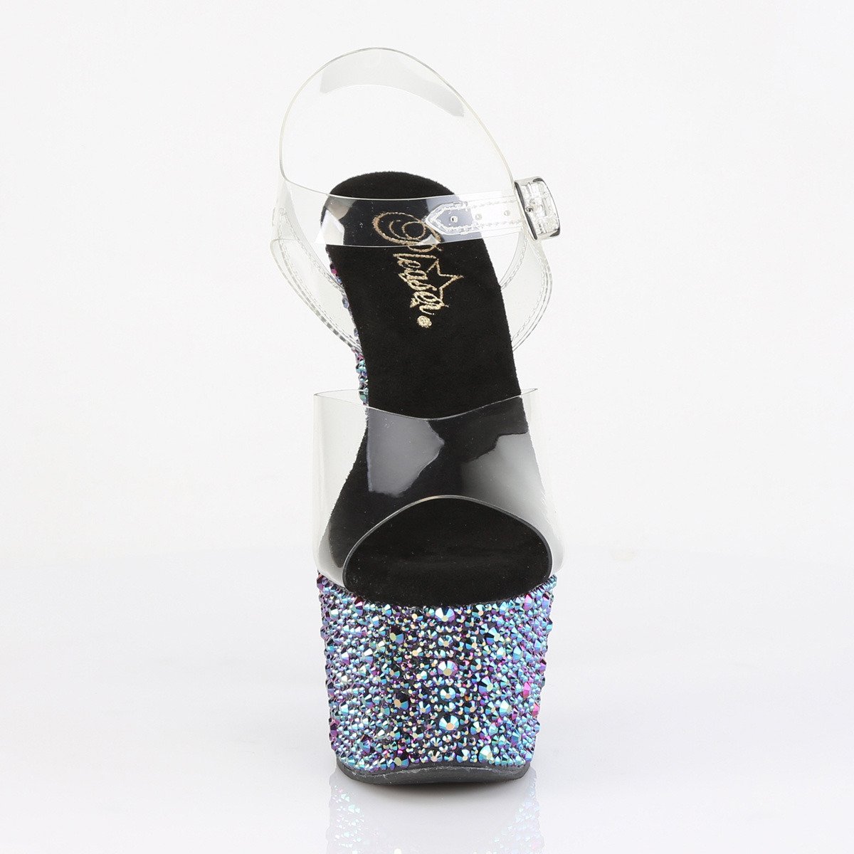 Pleaser Bejeweled-708MS C-B/BMCRS - Clear High-Platform Sandals