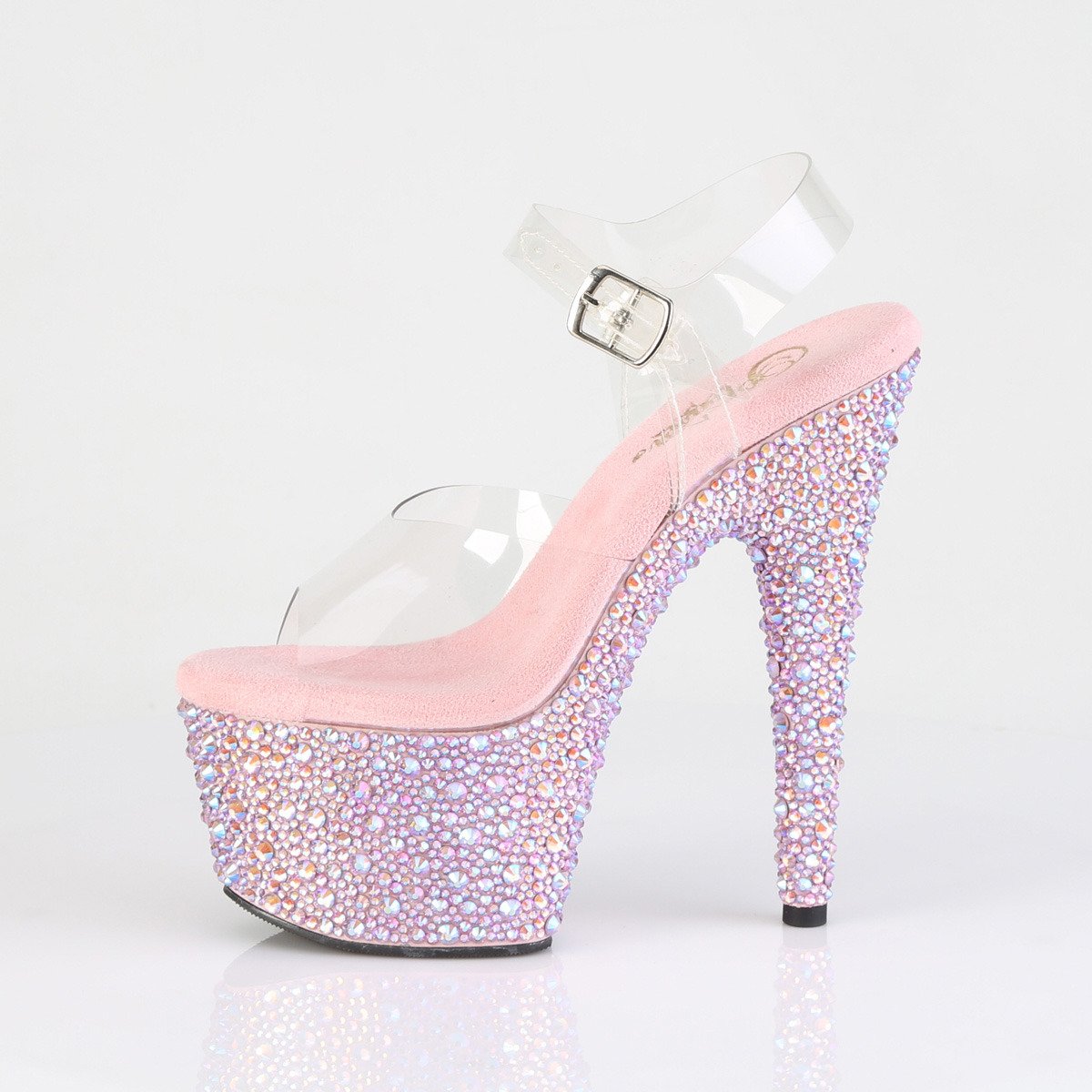 Pleaser Bejeweled-708MS C/BPRS - Clear High-Platform Sandals