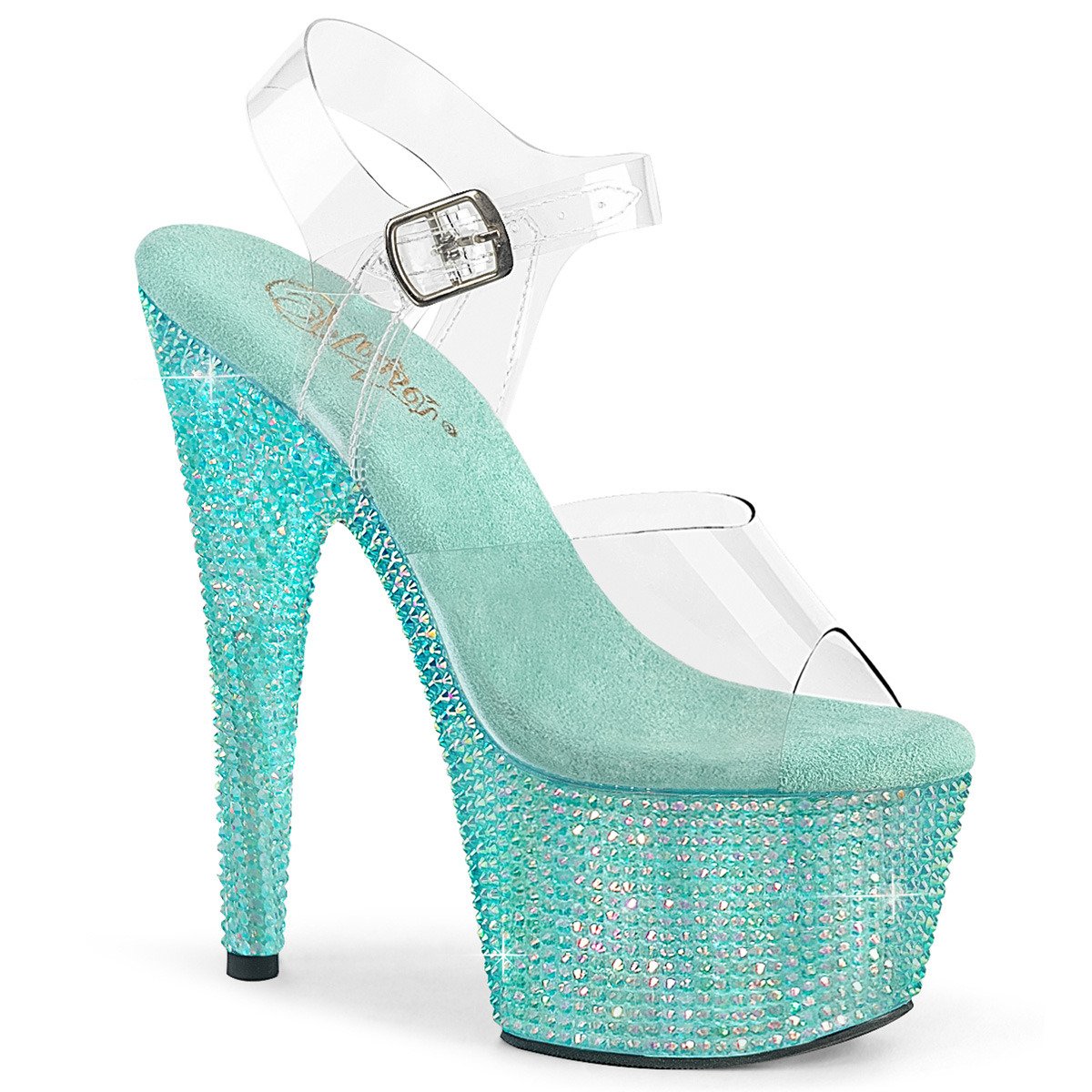 Pleaser Bejeweled-708RRS C/AGQRS - Clear High-Platform Sandals