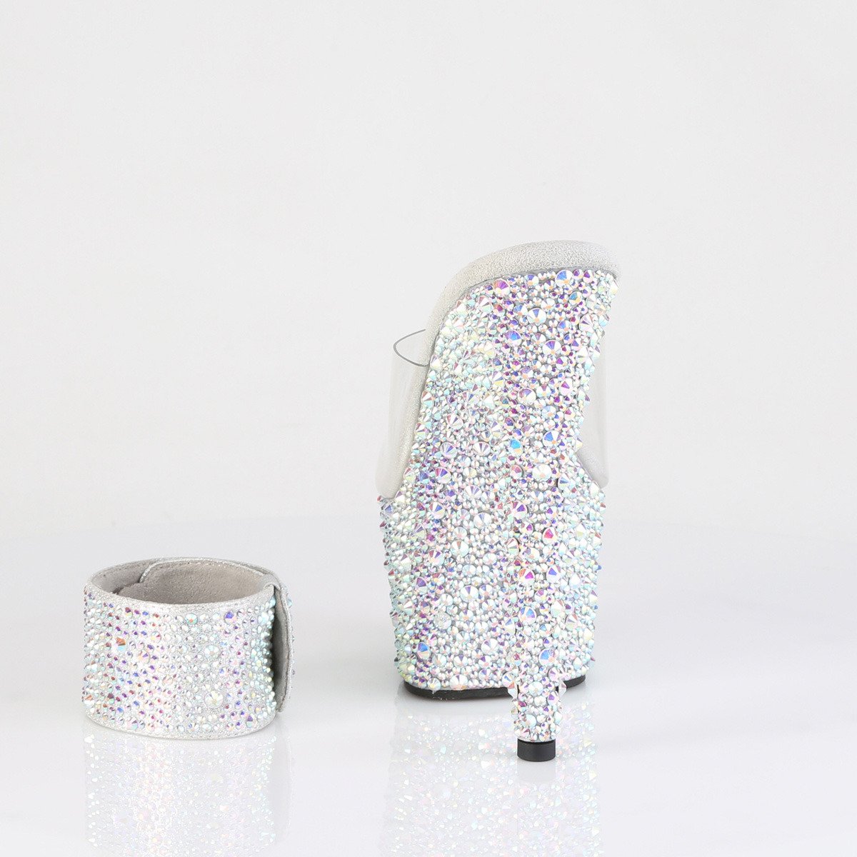 Pleaser Bejeweled-712MS C/SRS - Clear High-Platform Slides
