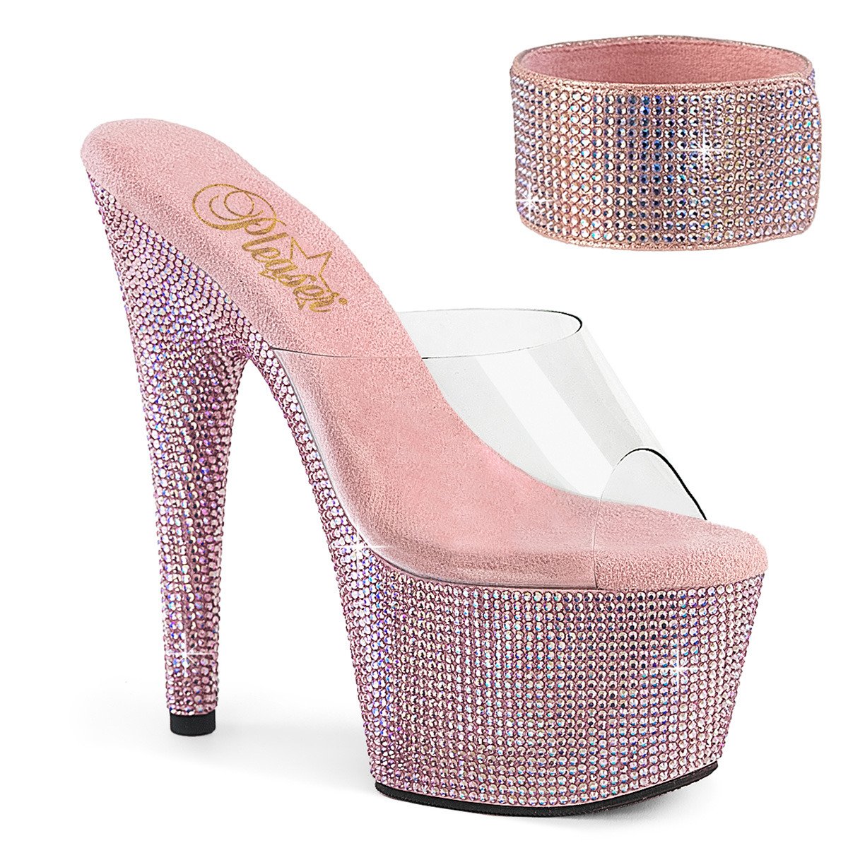 Pleaser Bejeweled-712RS C/BPRS - Clear High-Platform Sandals