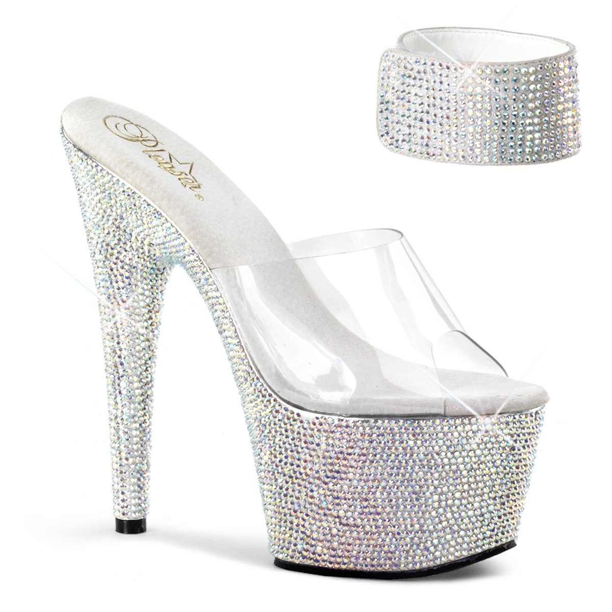 Pleaser Bejeweled-712RS C/SMCRS - Clear High-Platform Sandals