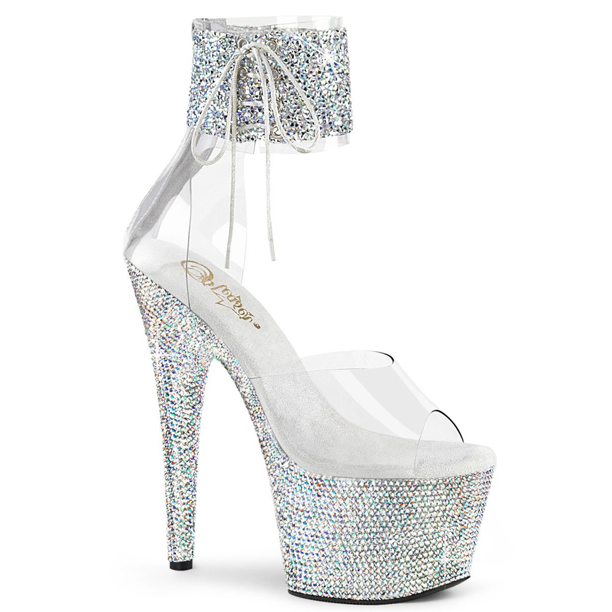 Pleaser Bejeweled-724RS-02 C-RS/SRS - Clear High-Platform Sandals