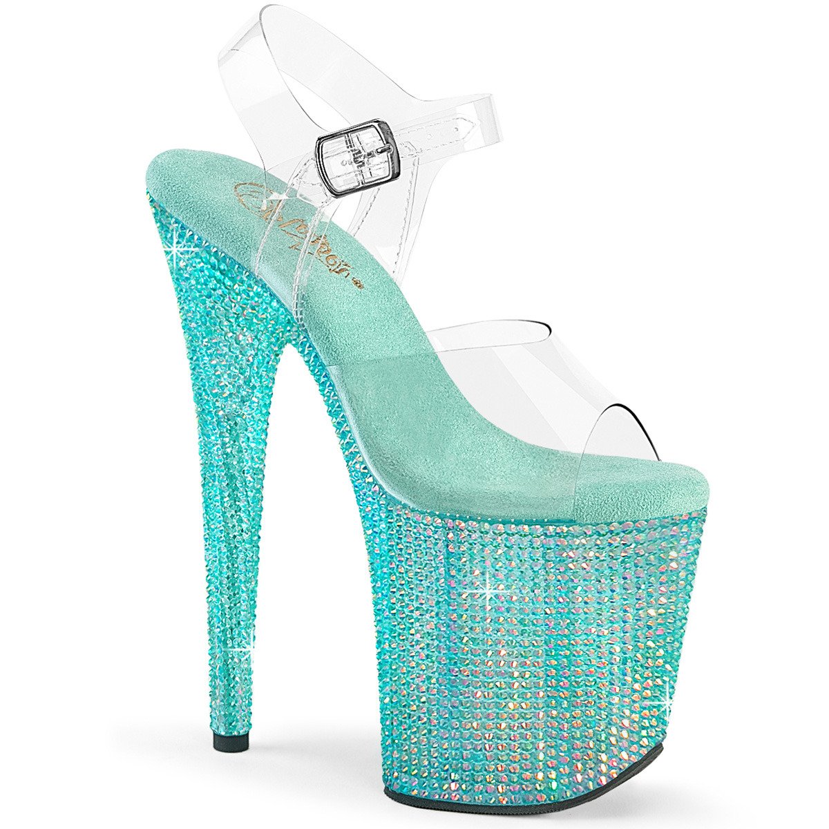 Pleaser Bejeweled-808RRS C/AGQRS - Clear High-Platform Sandals