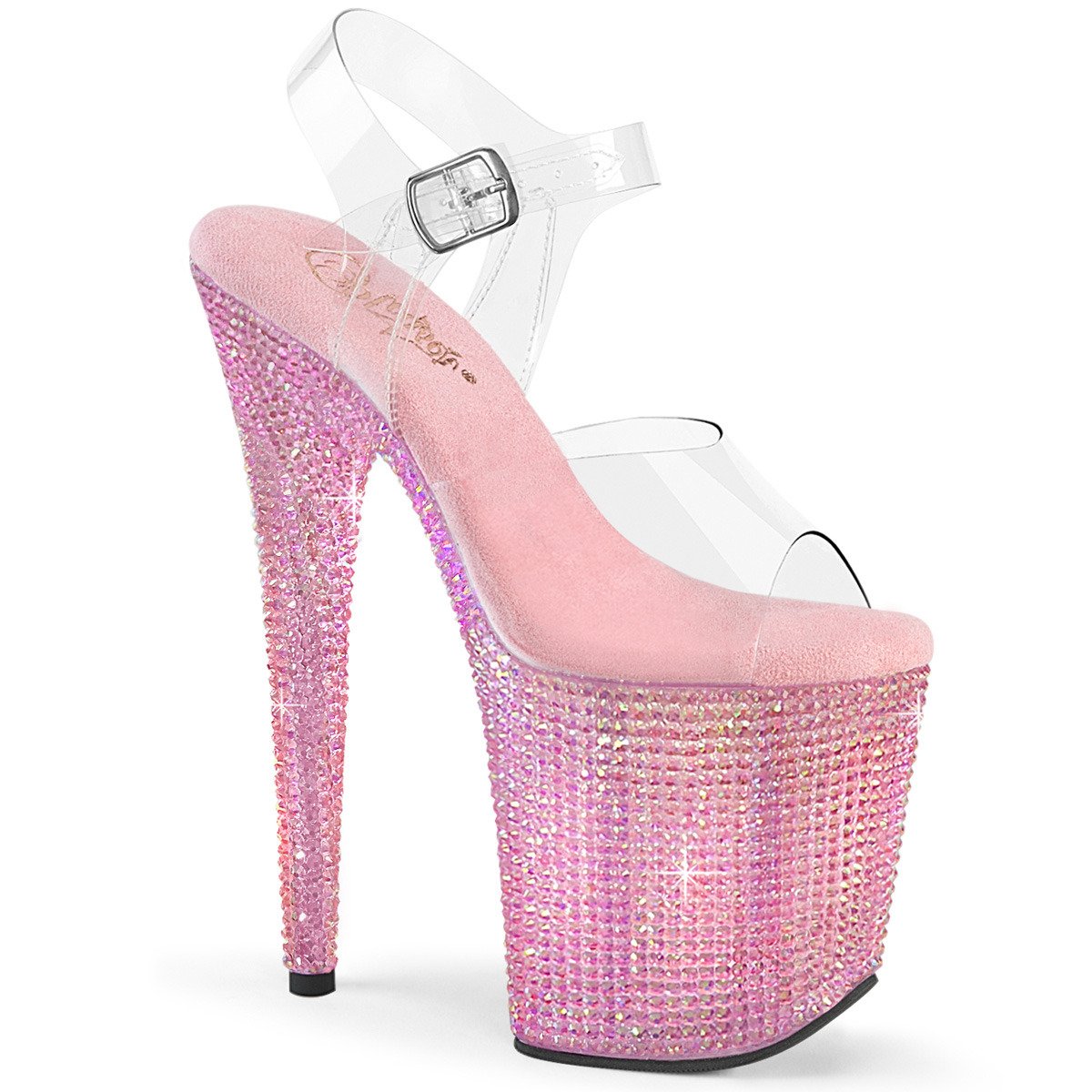 Pleaser Bejeweled-808RRS C/BPRS - Clear High-Platform Sandals