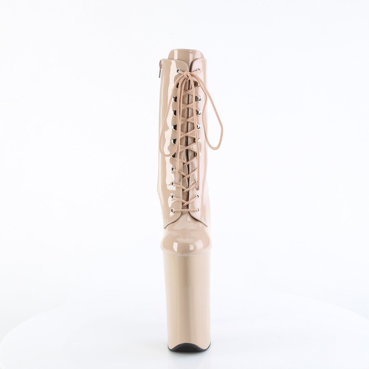 Pleaser Beyond-1020 ND/M - Shiny Beige High-Platform Ankle Boots