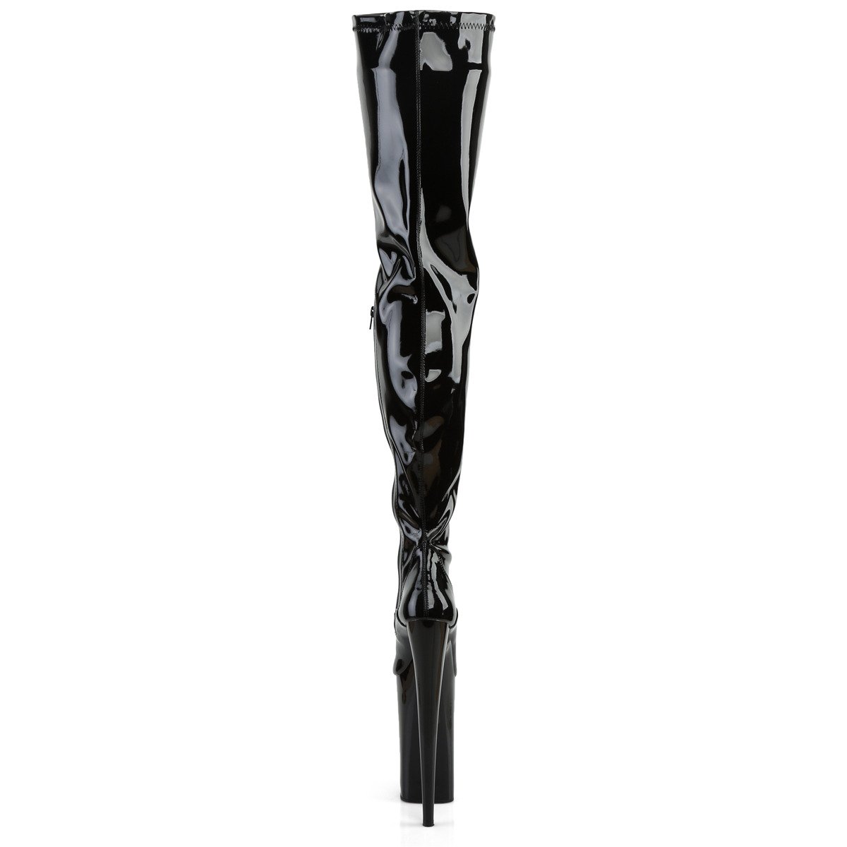 Pleaser Beyond-4000 B/M - Shiny Black High-Platform Thigh High Boots