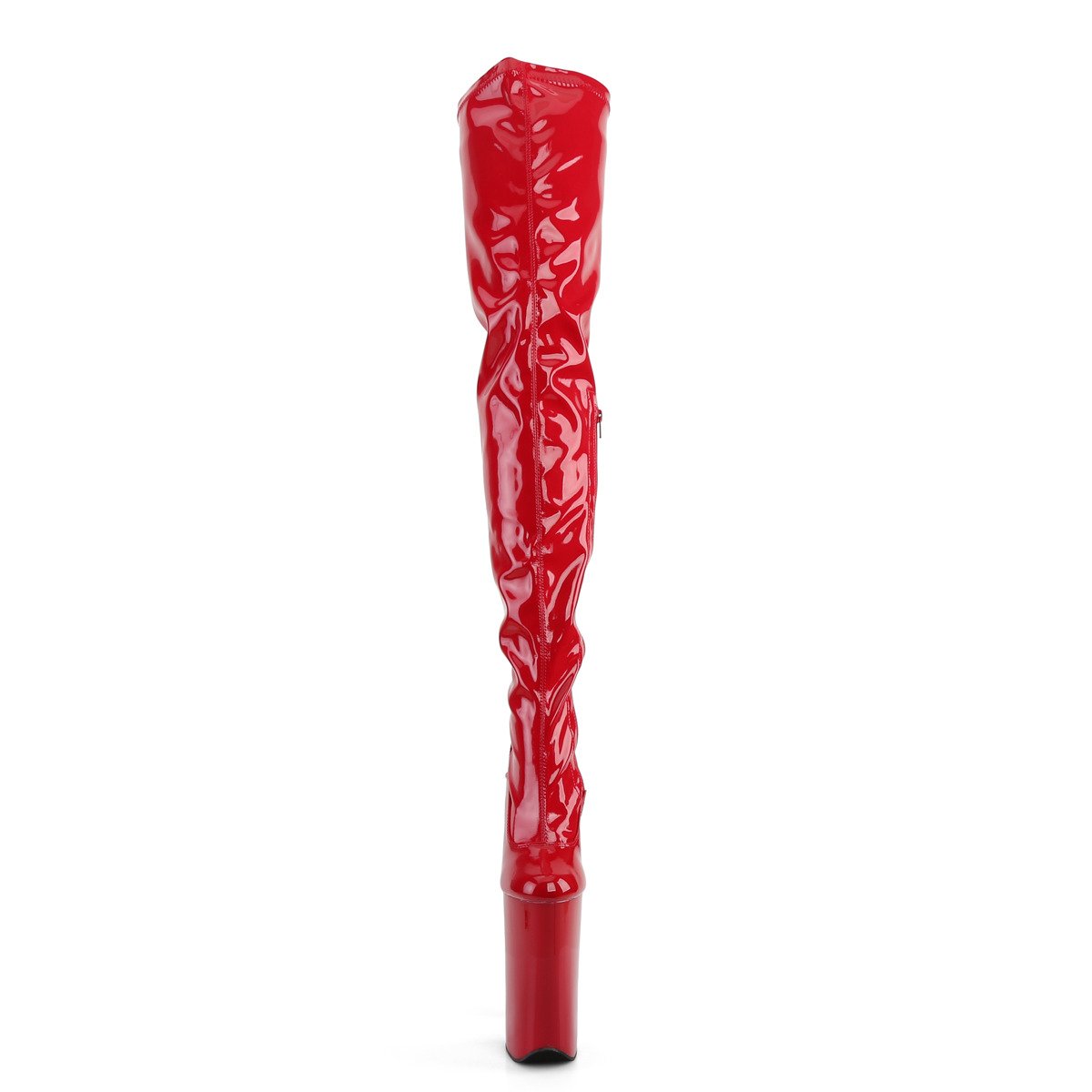 Pleaser Beyond-4000 R/M - Shiny Red High-Platform Thigh High Boots