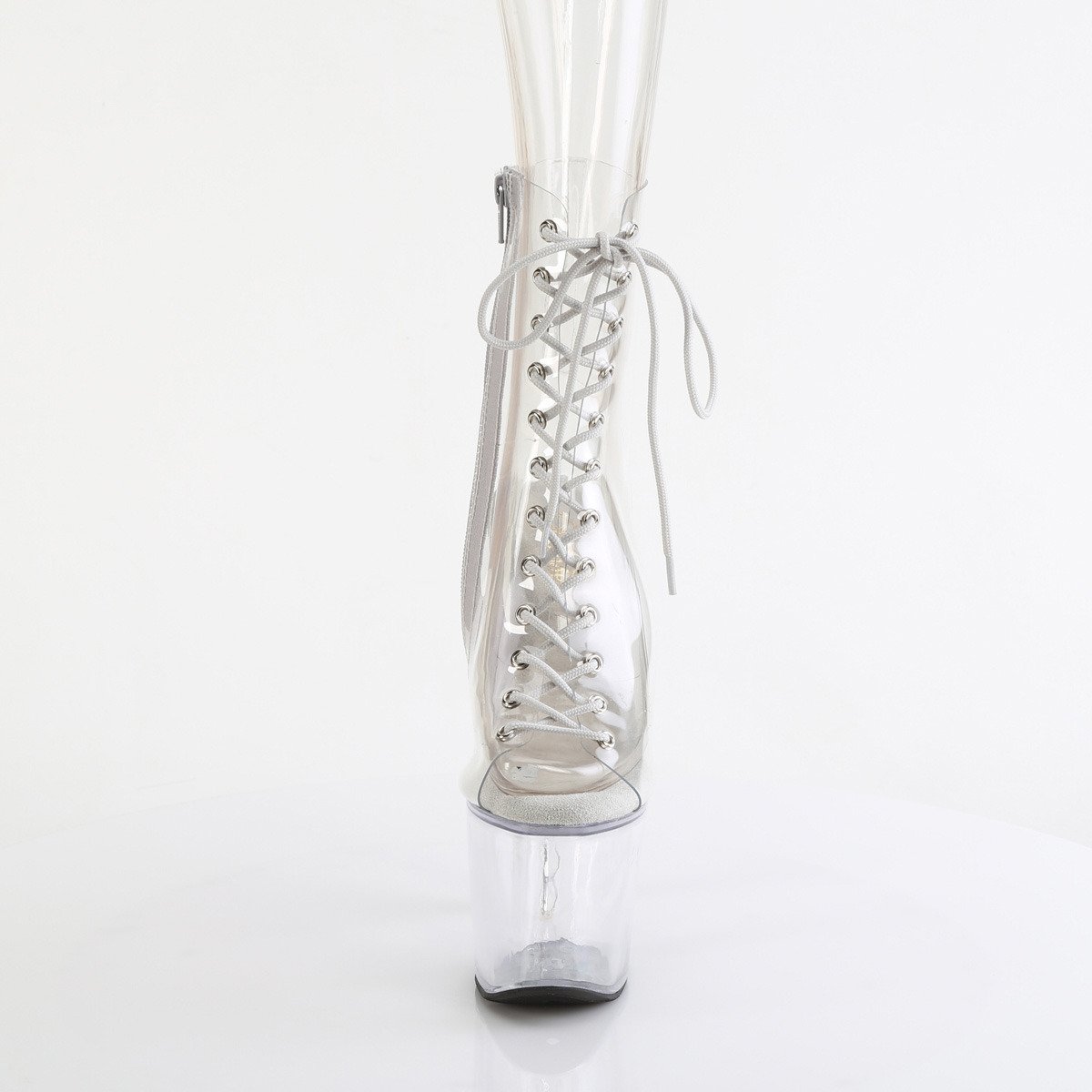 Pleaser Bliss-1016C C/M - Clear High-Platform Peep Toe Boots