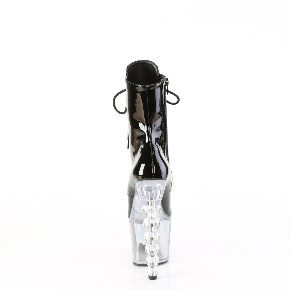 Pleaser Bliss-1020BC B/B-C - Shiny Black High-Platform Ankle Boots