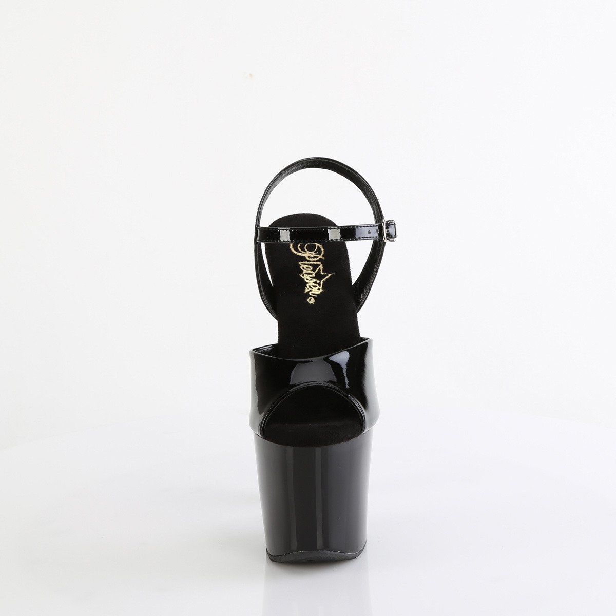 Pleaser Bliss-709 B/B-SCH - Shiny Black High-Platform Sandals