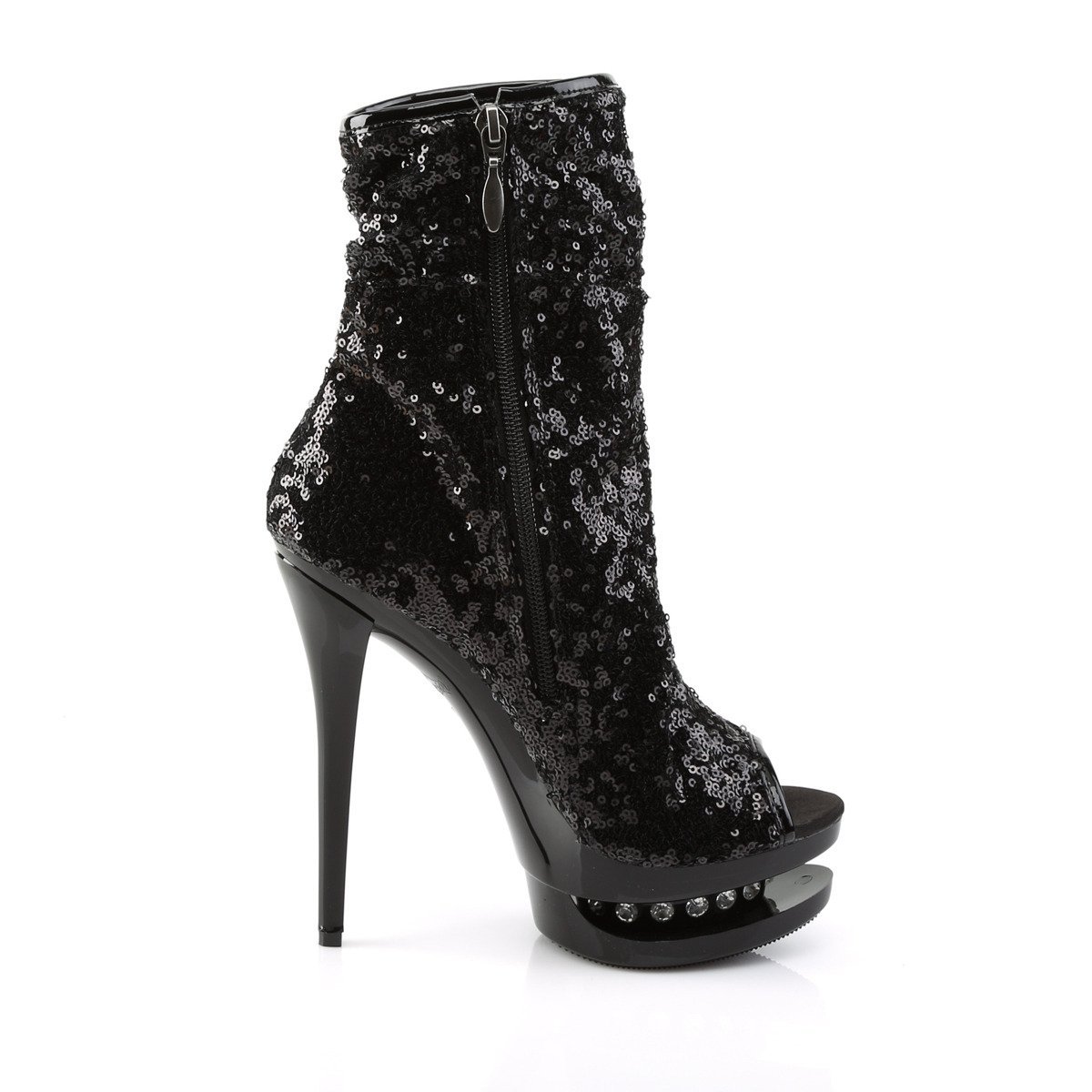 Pleaser Blondie-R-1008 BSQ/M - Black Platform High-Heel Ankle Boots