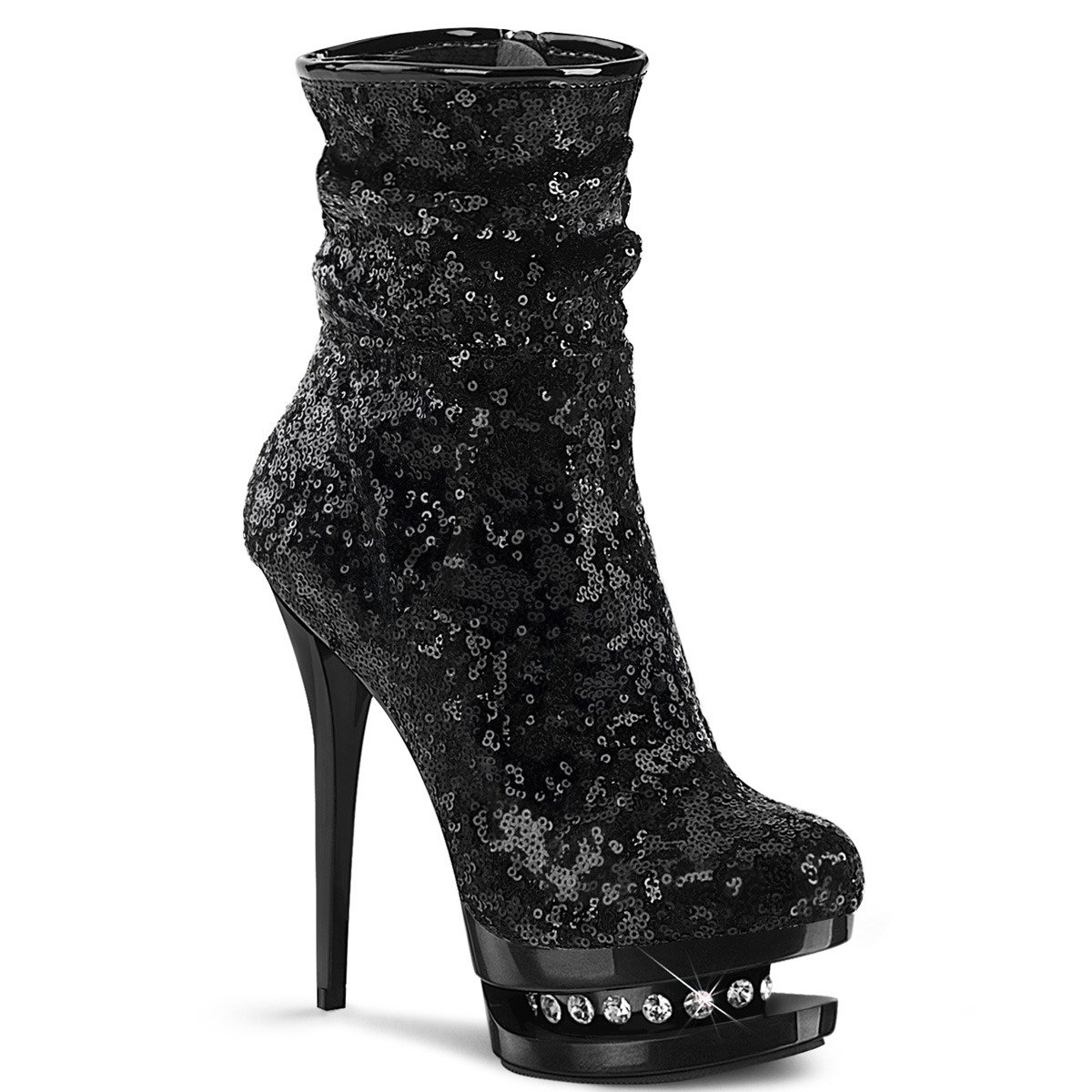 Pleaser Blondie-R-1009 BSQ/M - Black Platform High-Heel Ankle Boots
