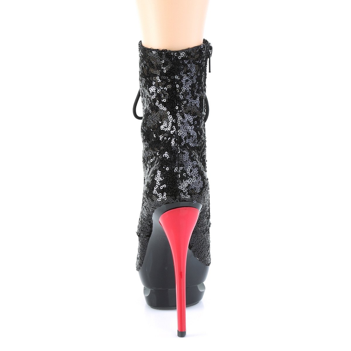 Pleaser Blondie-R-1020 BSQ/B-R - Black Platform High-Heel Ankle Boots