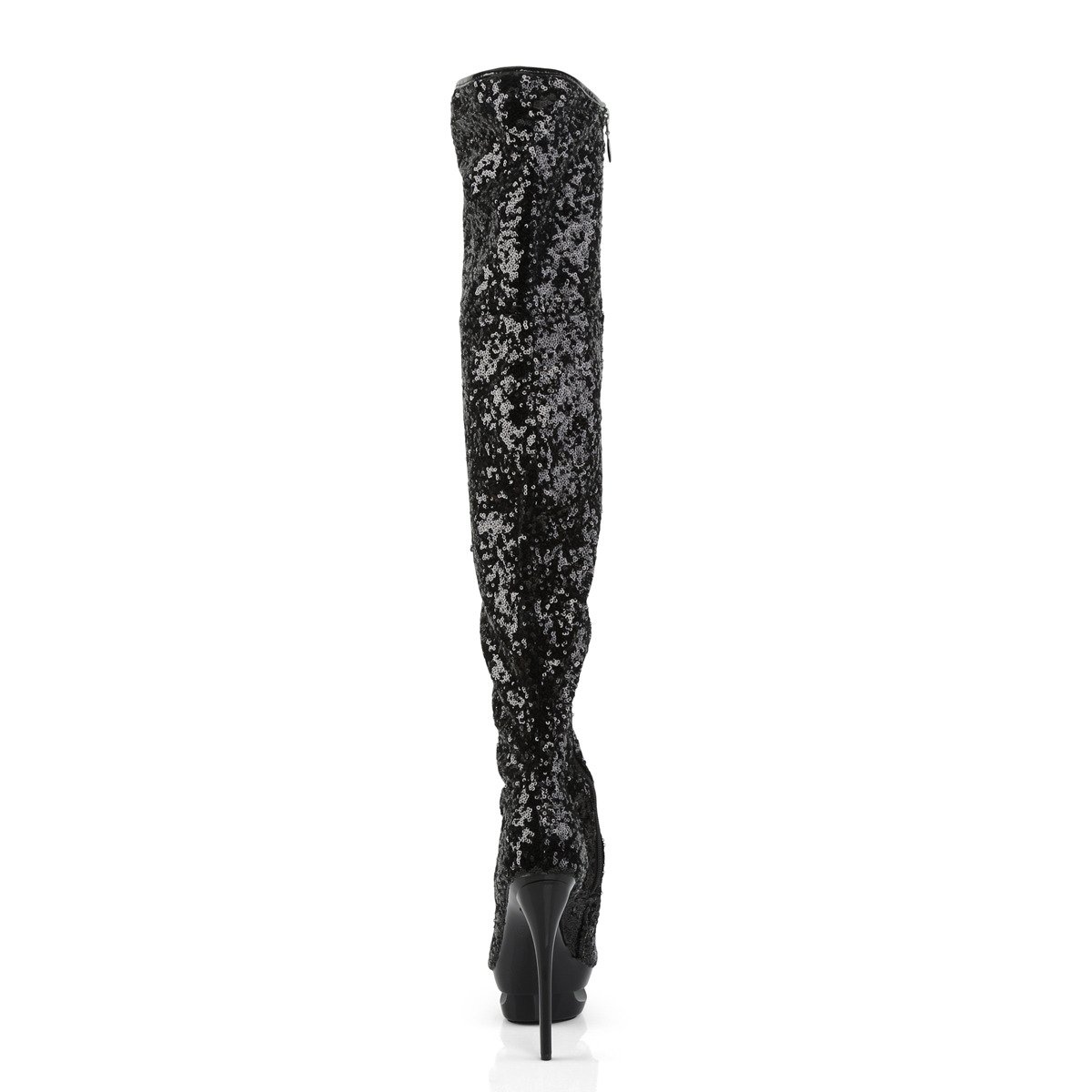 Pleaser Blondie-R-3011 BSQ/M - Black Platform High-Heel Thigh High Boots