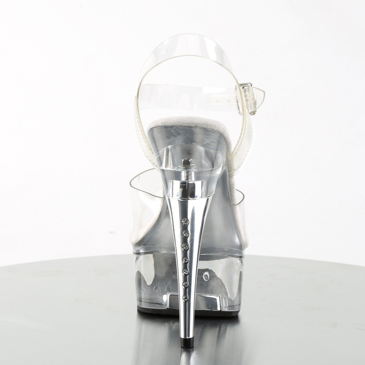 Pleaser Captiva-608 C/M - Clear Platform High-Heel Sandals