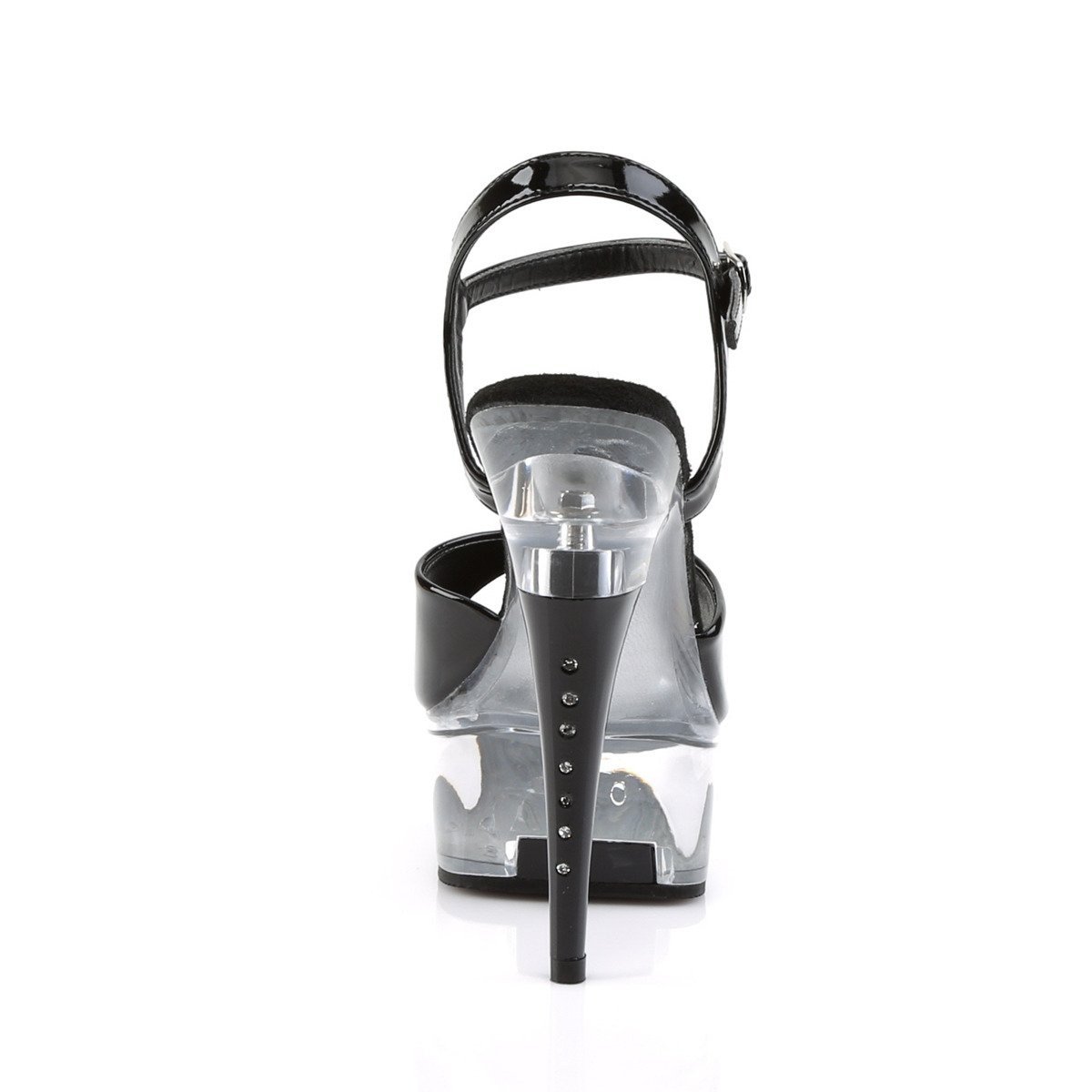 Pleaser Captiva-609 B/C - Shiny Black Platform High-Heel Sandals