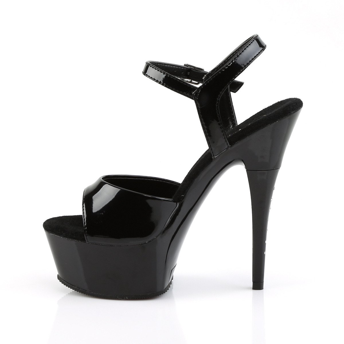 Pleaser Captiva-609 B/M - Shiny Black Platform High-Heel Sandals