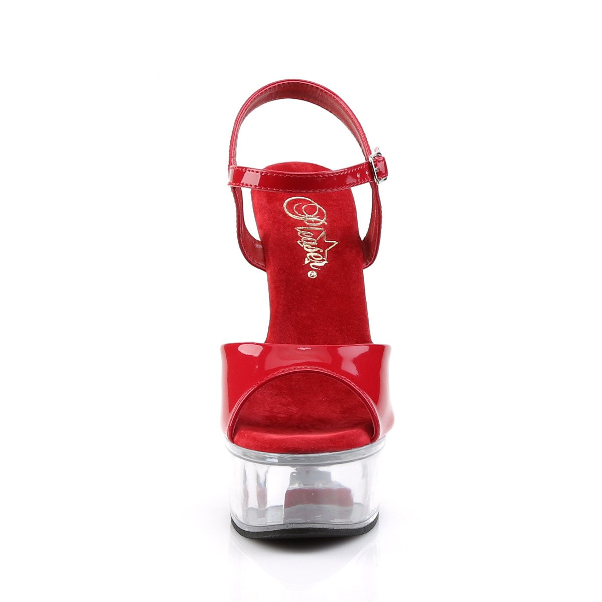 Pleaser Captiva-609 R/C - Shiny Red Platform High-Heel Sandals