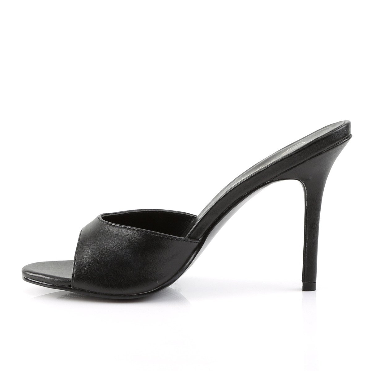 Pleaser Classique-01 BPU - Black High-Heel Single Sole Slides