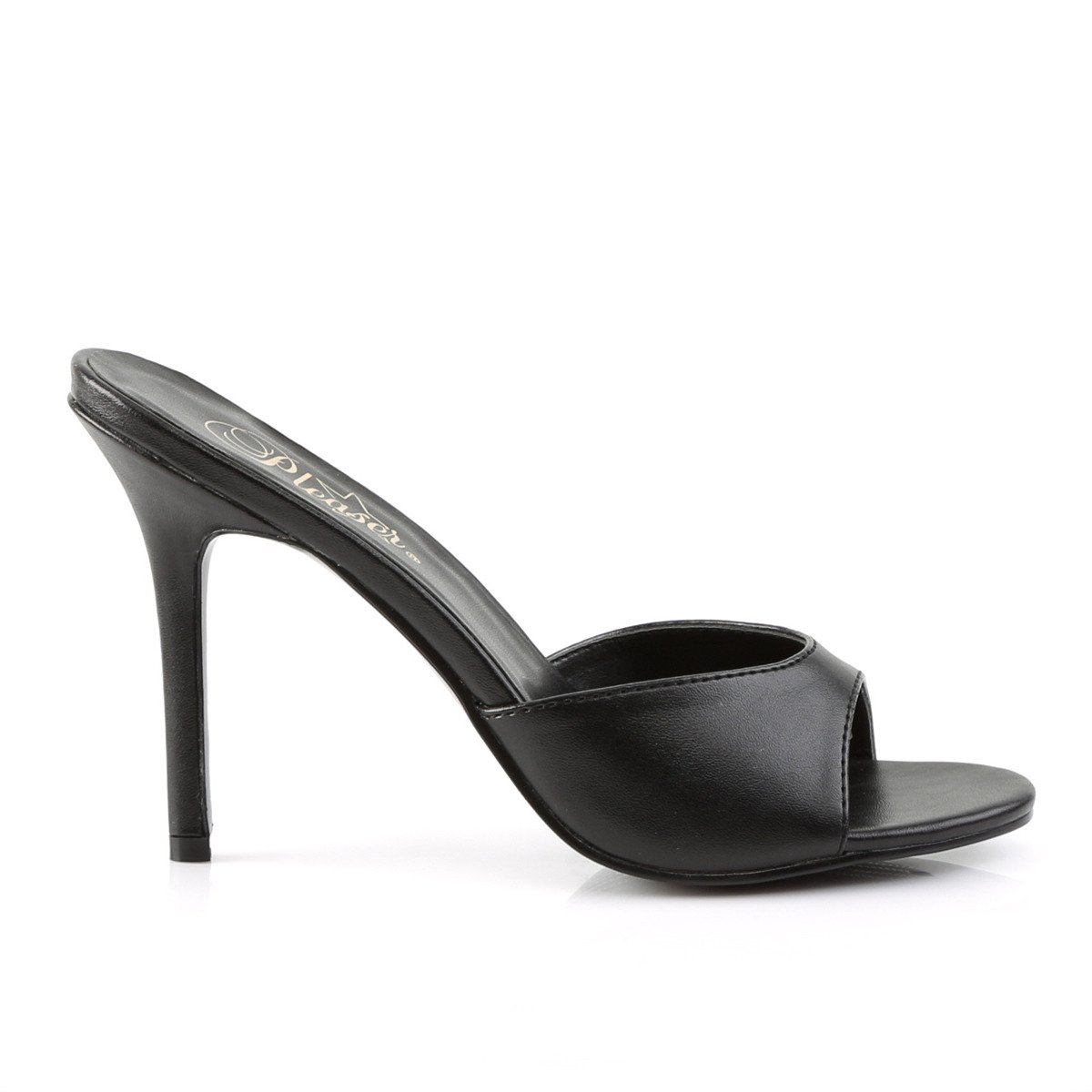 Pleaser Classique-01 BPU - Black High-Heel Single Sole Slides