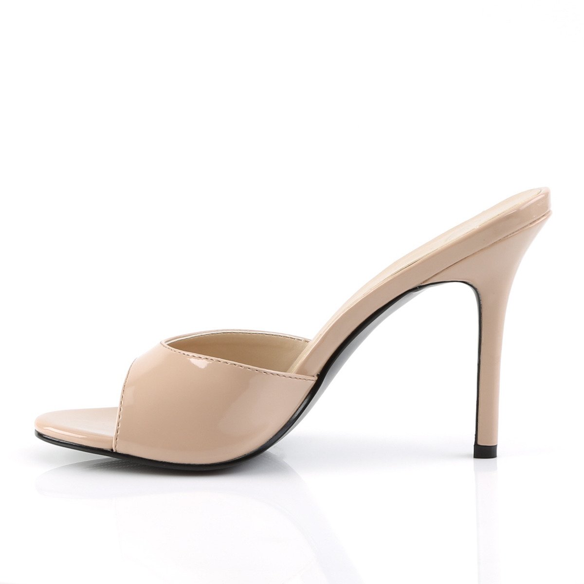 Pleaser Classique-01 ND - Shiny Beige High-Heel Single Sole Slides