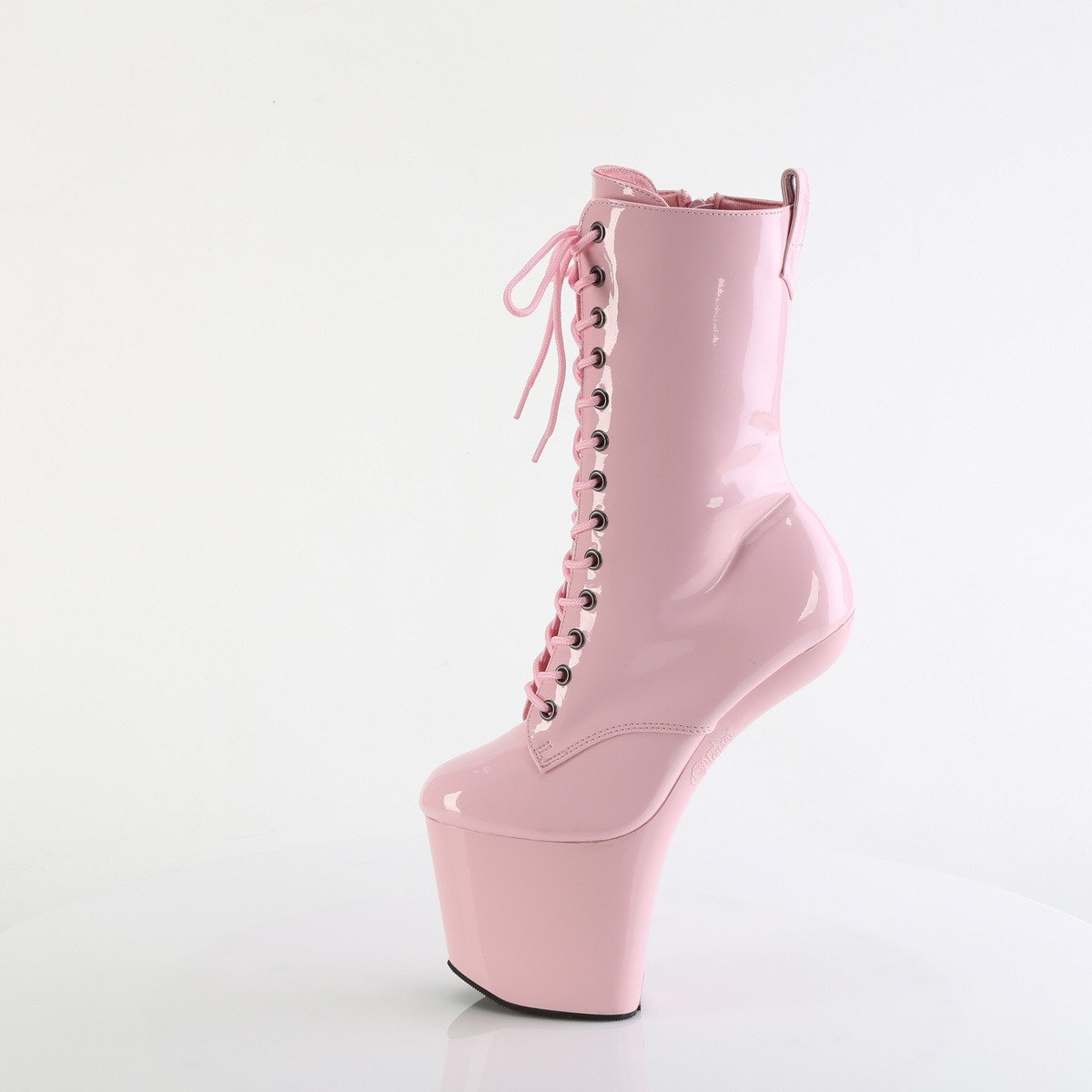 Pleaser Craze-1040 BP/M - Shiny Pink High-Platform Heelless Heels