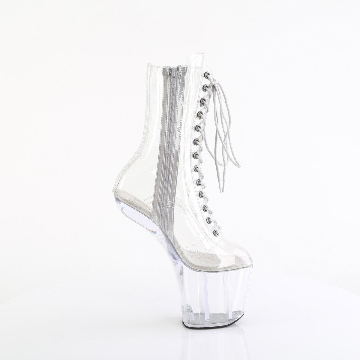 Pleaser Craze-1040C C/M - Clear High-Platform Heelless Heels
