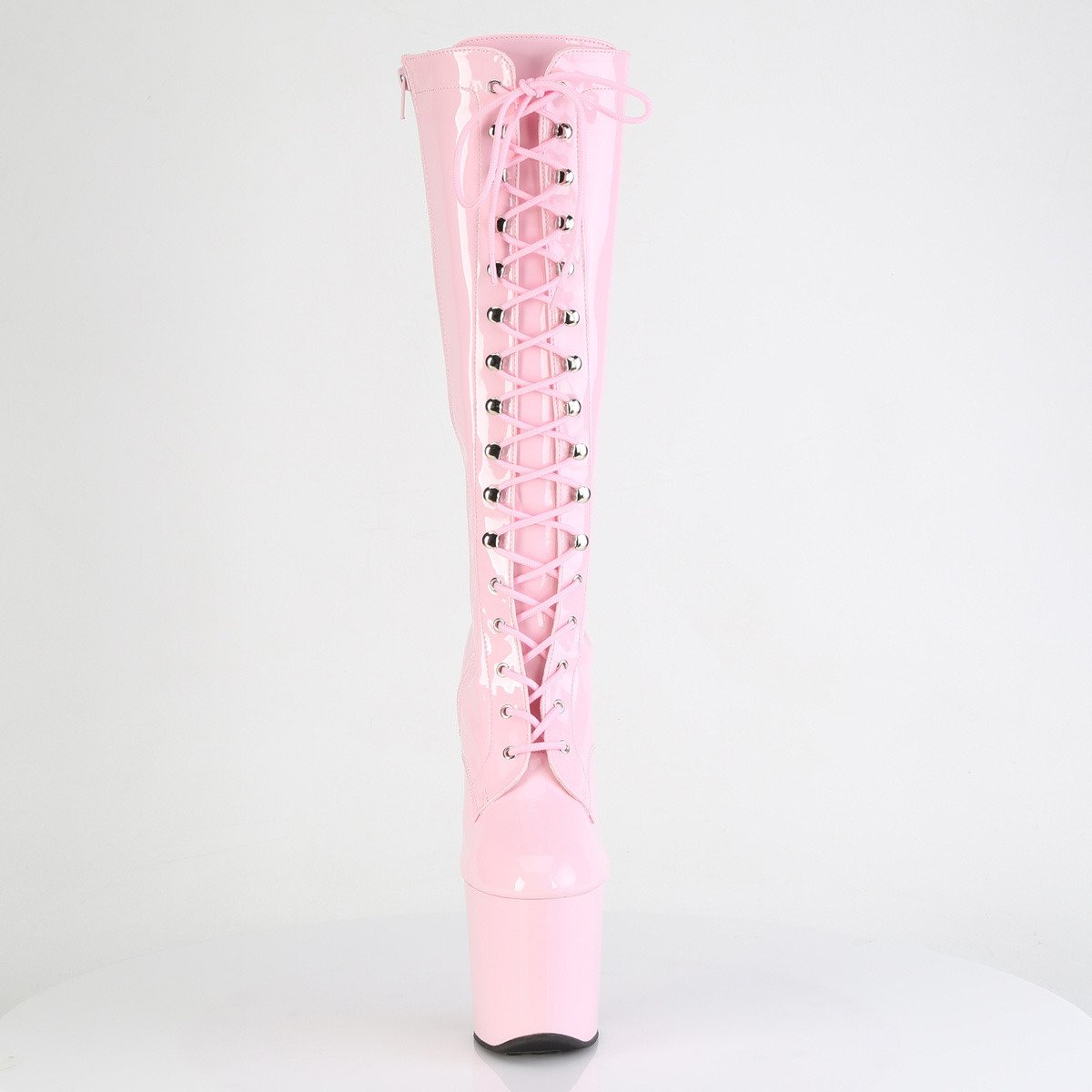Pleaser Craze-2023 BP/M - Shiny Pink High-Platform Heelless Heels