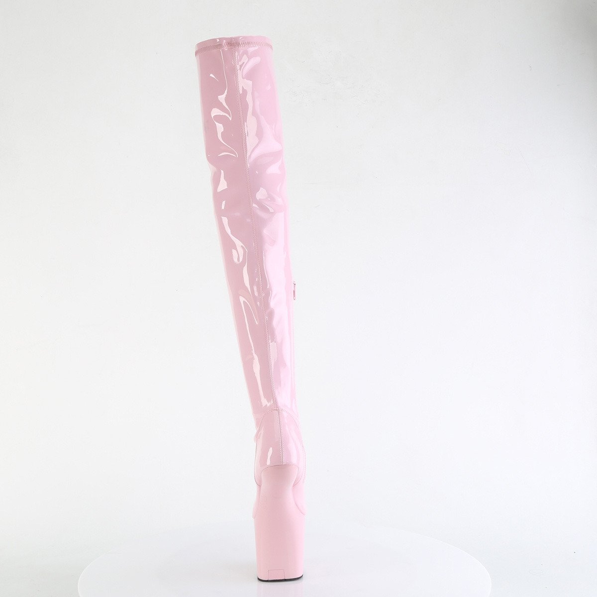 Pleaser Craze-3000 BP/M - Shiny Pink High-Platform Heelless Heels