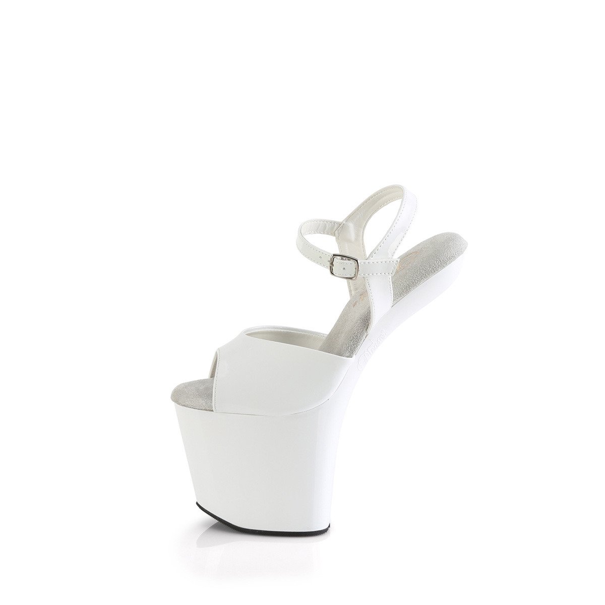Pleaser Craze-809 W/M - Shiny White High-Platform Heelless Heels