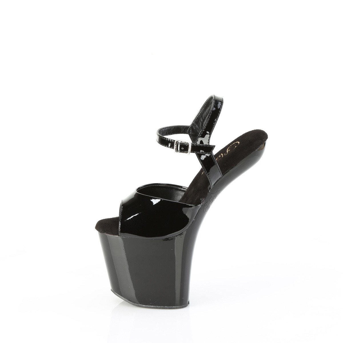 Pleaser Craze-809 B/M - Shiny Black High-Platform Heelless Heels