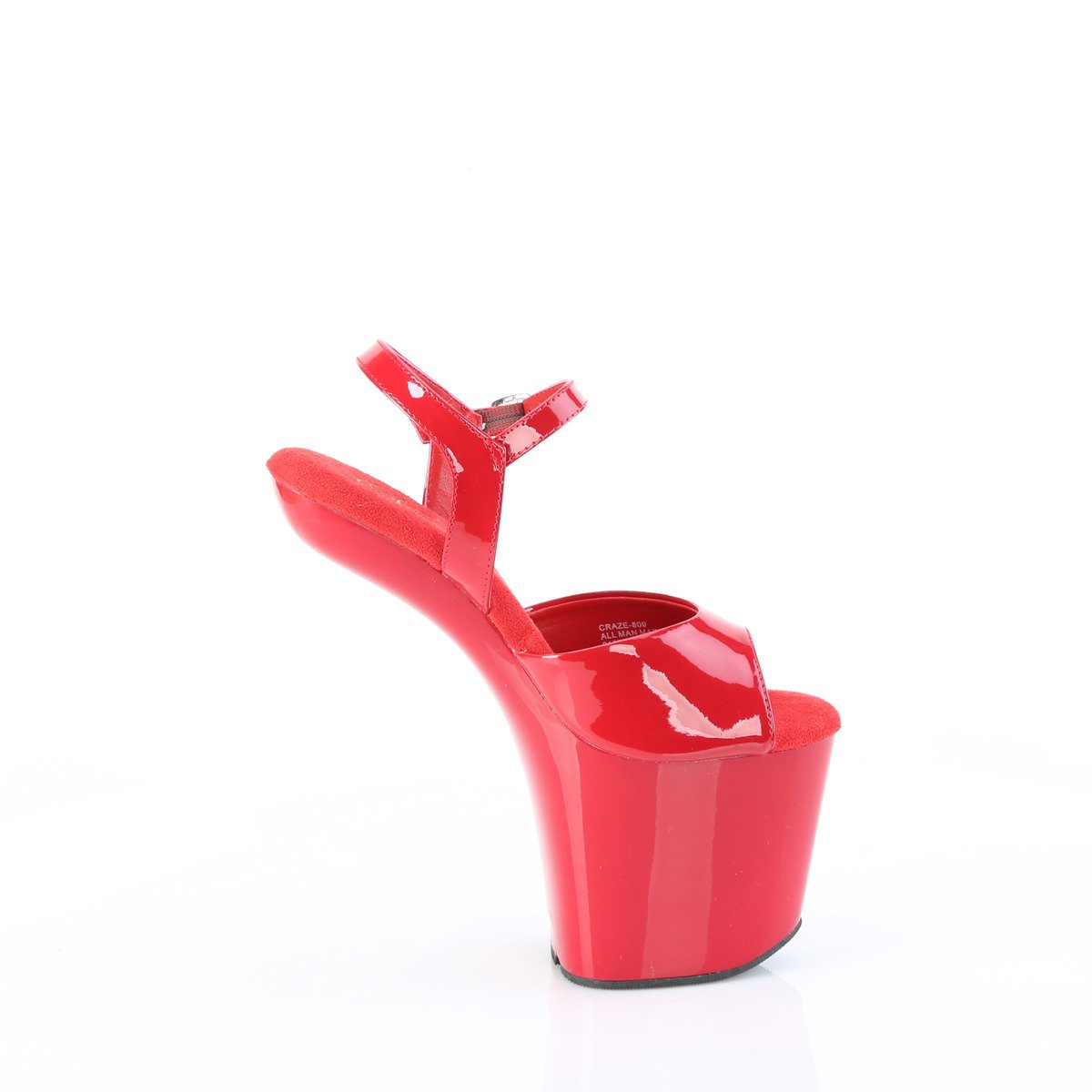 Pleaser Craze-809 R/M - Shiny Red High-Platform Heelless Heels