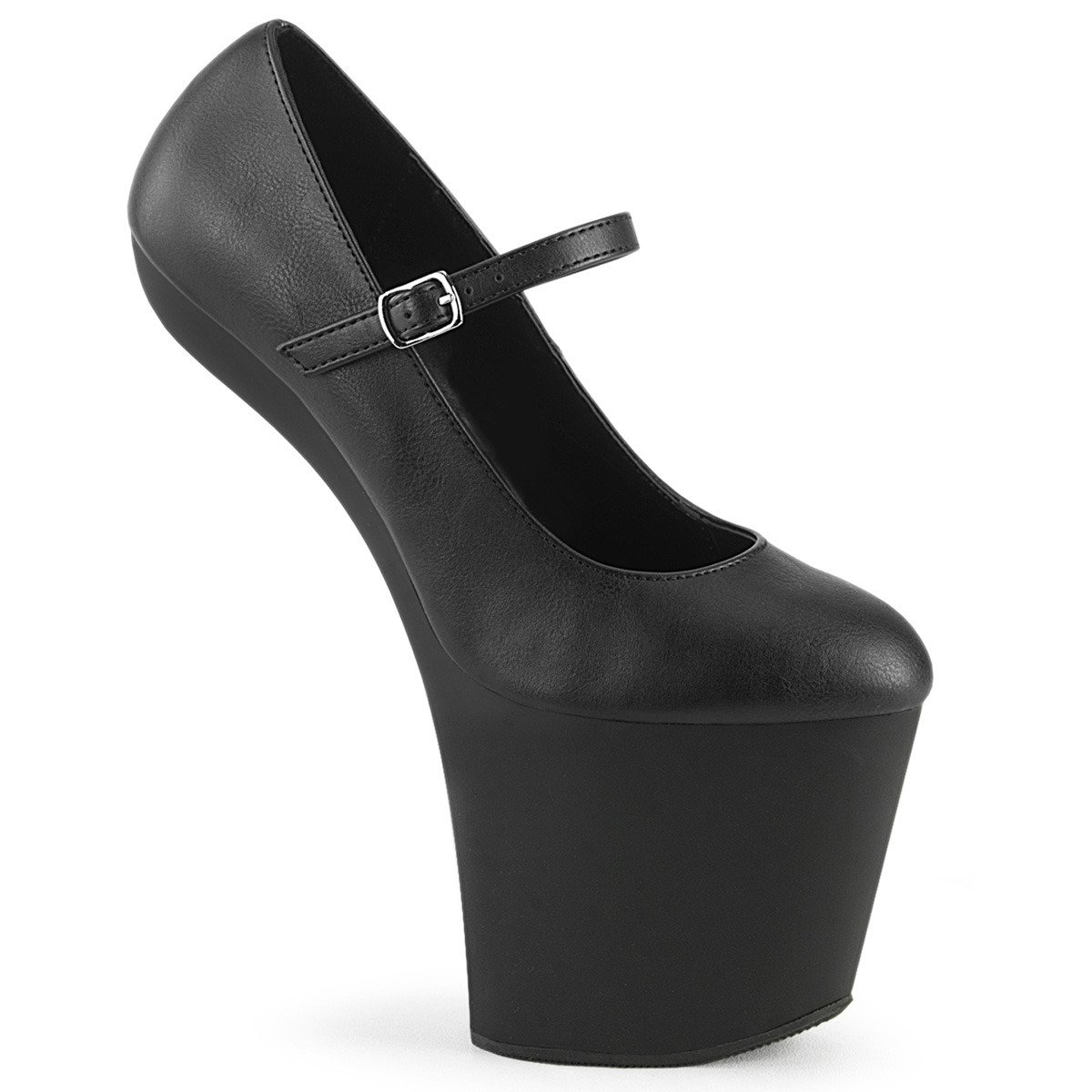 Pleaser Craze-880 BPU/M - Black High-Platform Heelless Heels