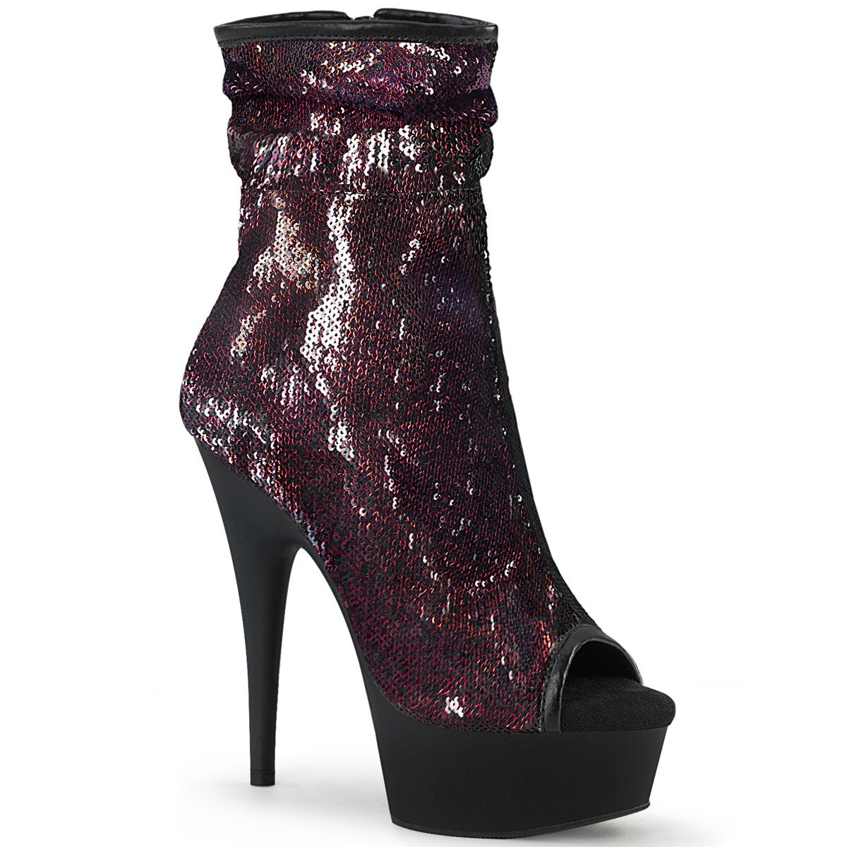 Pleaser Delight-1008SQ BYSQ/B - Violet Platform High-Heel Ankle Boots