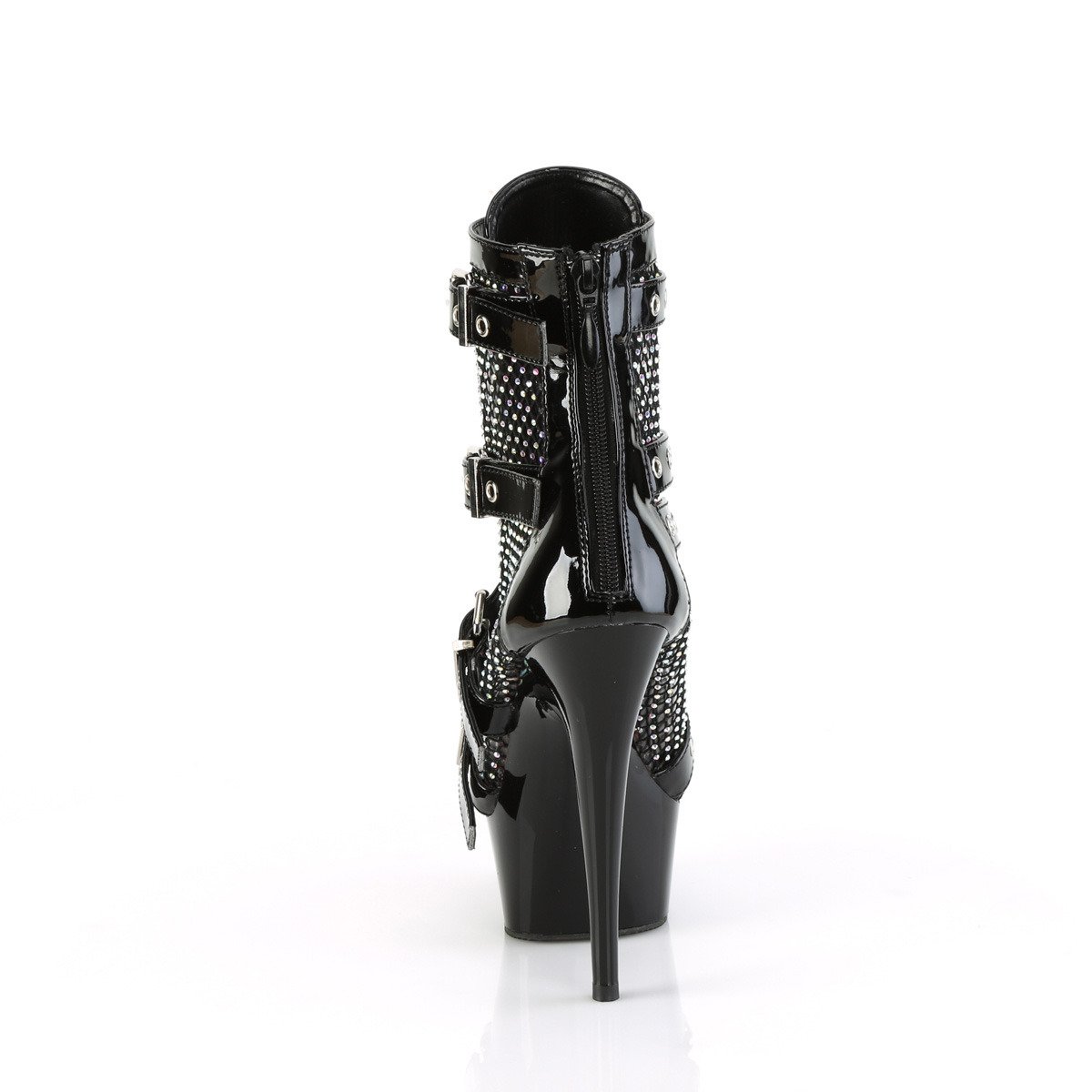 Pleaser Delight-1013RM B-RS/M - Shiny Black Platform High-Heel Summer Boots