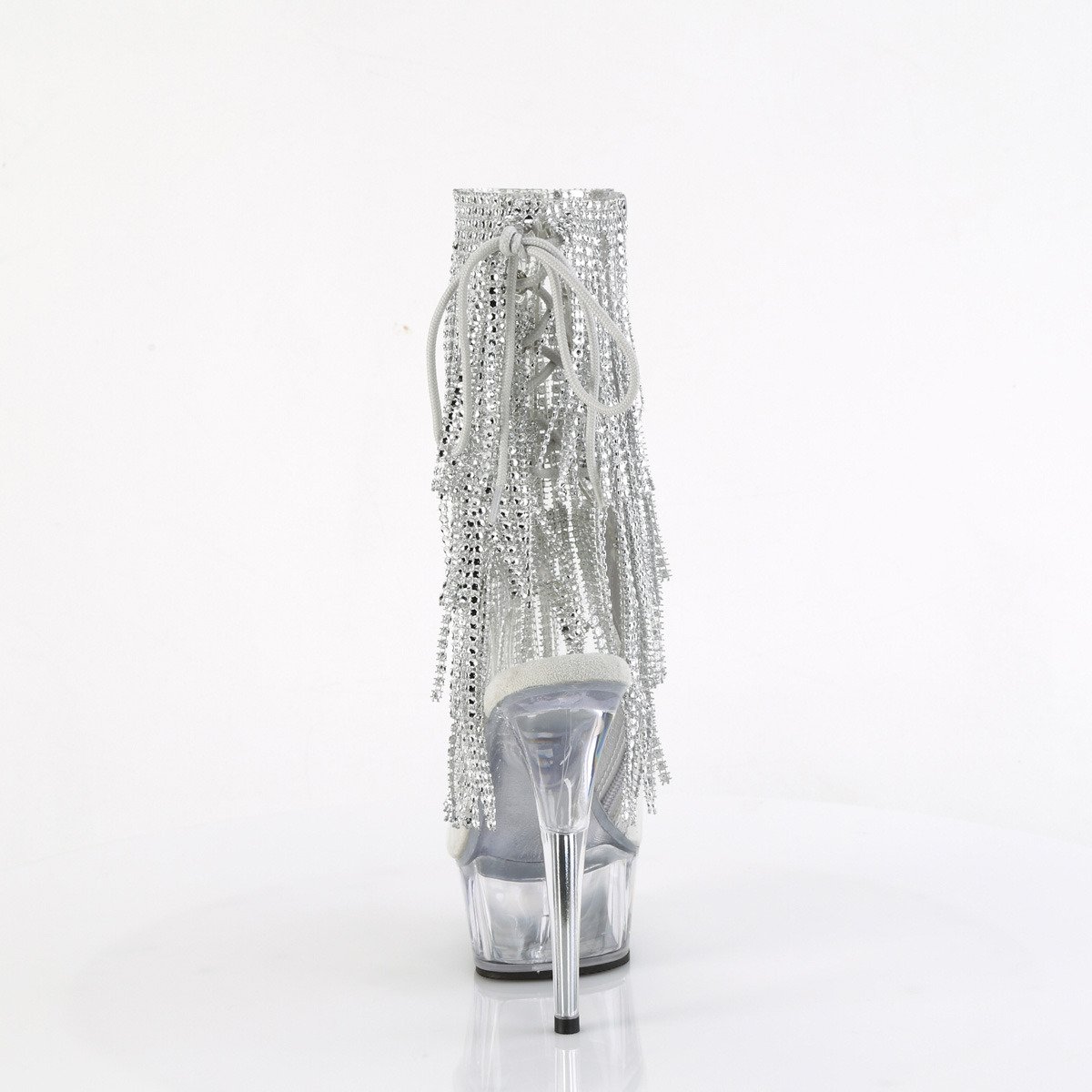 Pleaser Delight-1017RSF C-S/C - Clear Platform High-Heel Peep Toe Boots