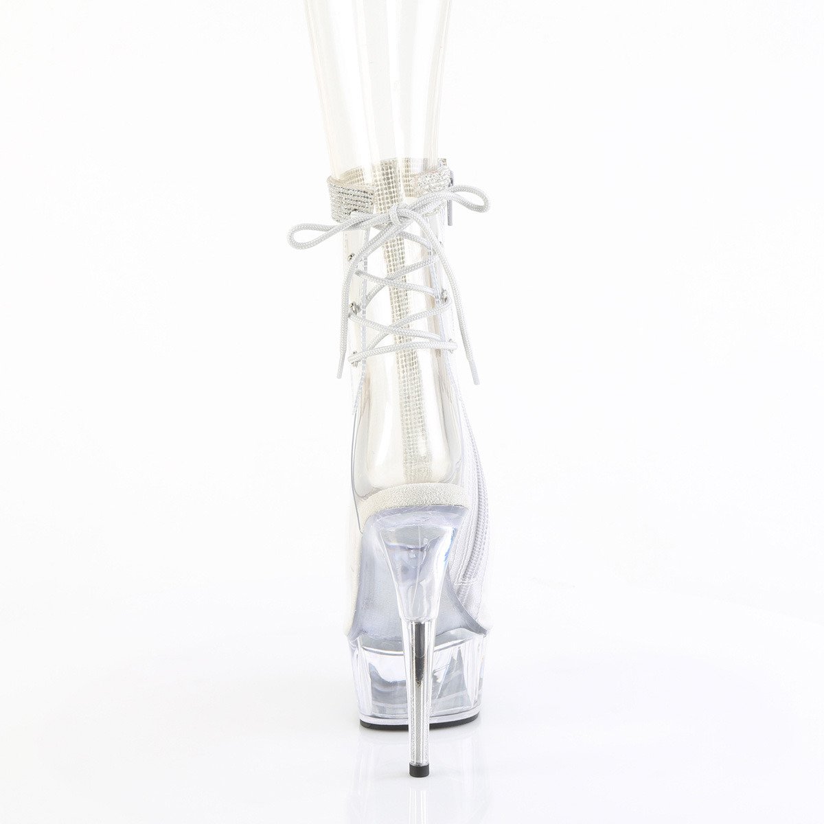 Pleaser Delight-1018C-2RS C-RS/C - Clear Platform High-Heel Peep Toe Boots