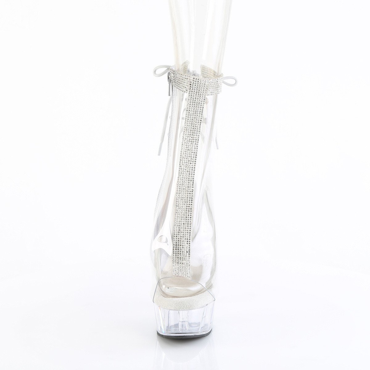 Pleaser Delight-1018C-2RS C-RS/C - Clear Platform High-Heel Peep Toe Boots