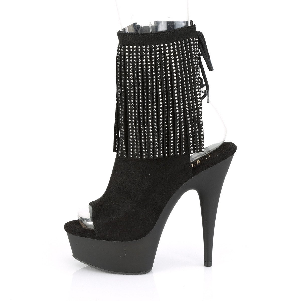 Pleaser Delight-1018RSF BFS/M - Black Platform High-Heel Peep Toe Boots