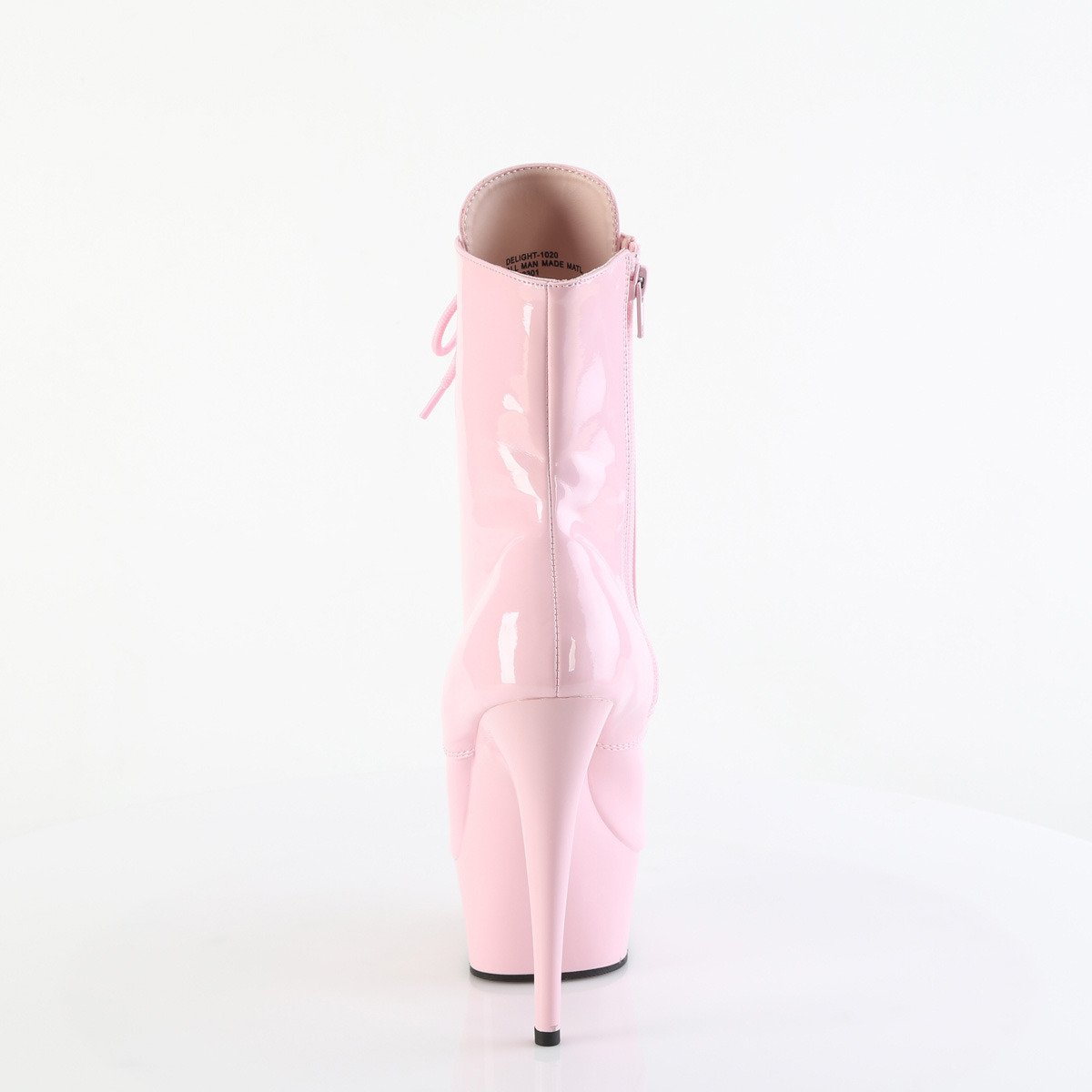 Pleaser Delight-1020 BP/M - Shiny Pink Platform High-Heel Ankle Boots