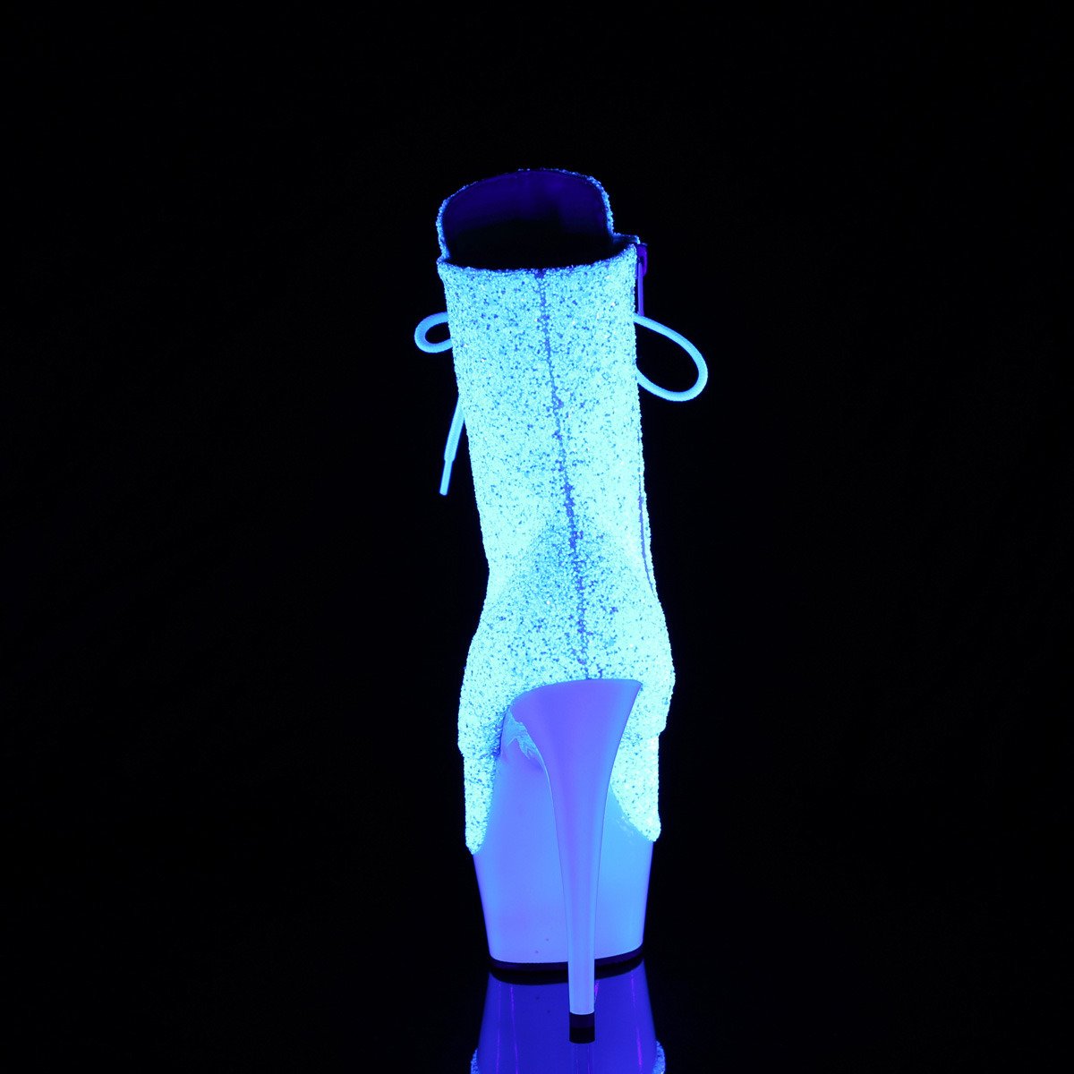 Pleaser Delight-1020LG NWMG/NW - White Platform High-Heel Ankle Boots