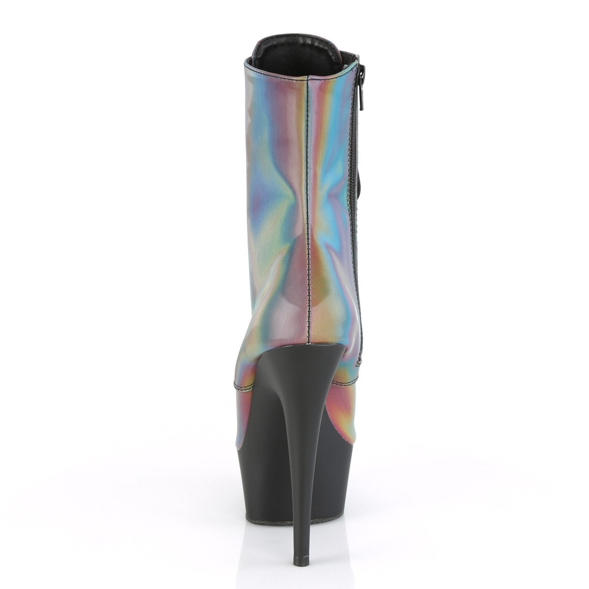 Pleaser Delight-1020REFL RBOW/B - Multicolour Platform High-Heel Ankle Boots