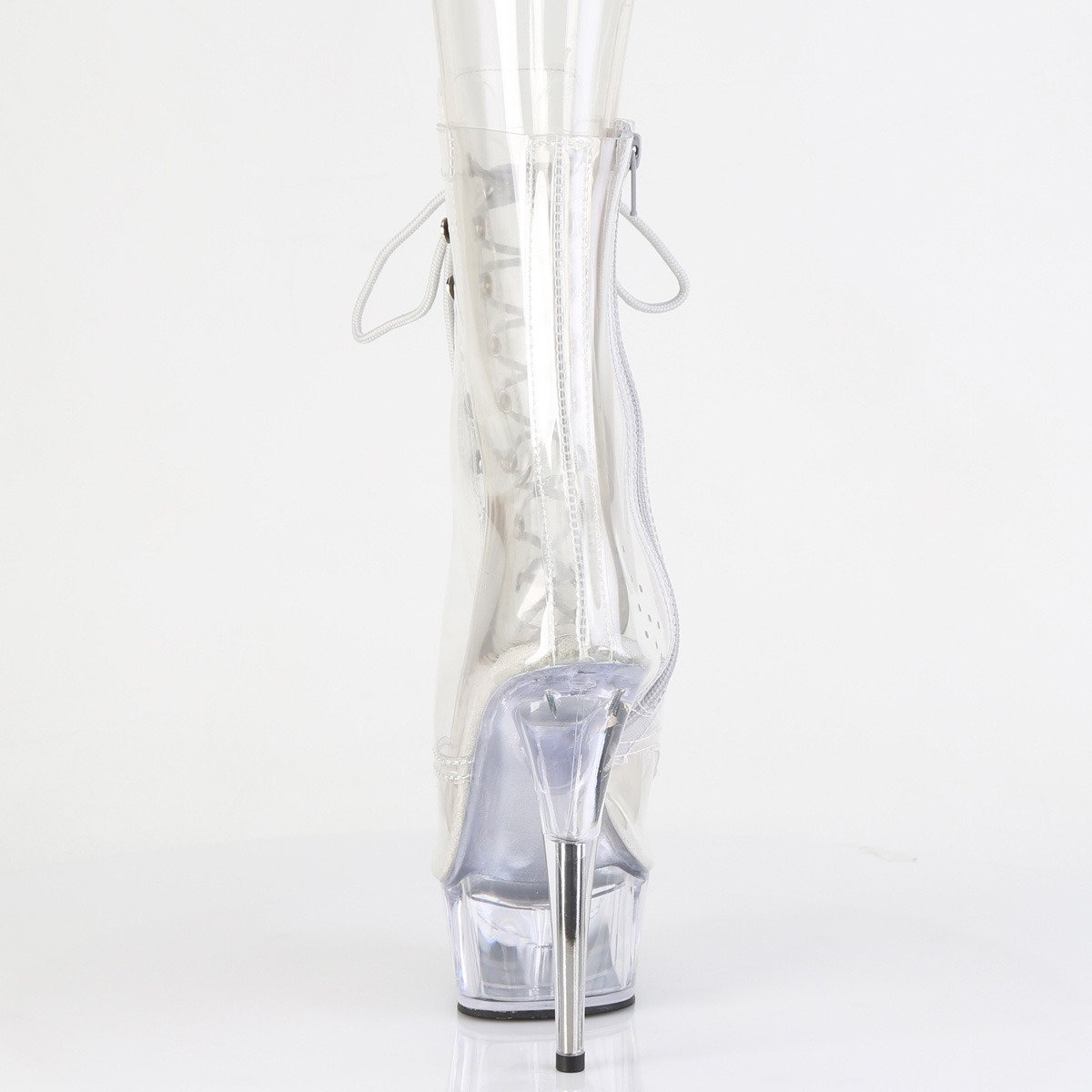 Pleaser Delight-1021C C/M - Clear Platform High-Heel Peep Toe Boots