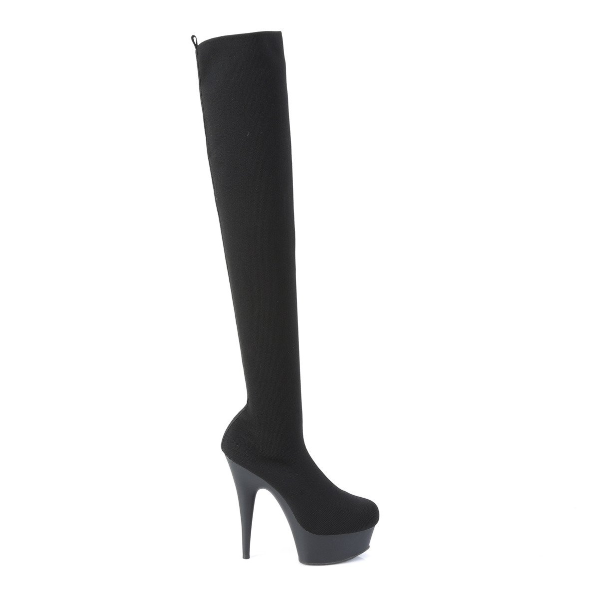 Pleaser Delight-3002-1 BFA/M - Black Platform High-Heel Thigh High Boots
