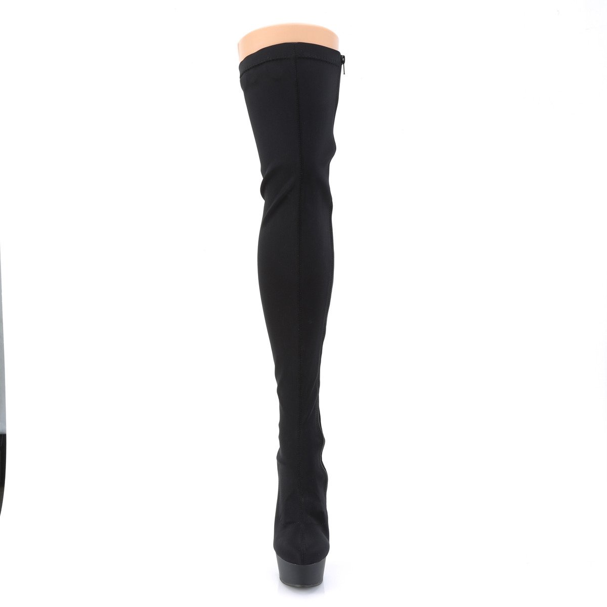 Pleaser Delight-3003 BLYR/M - Black Platform High-Heel Thigh High Boots