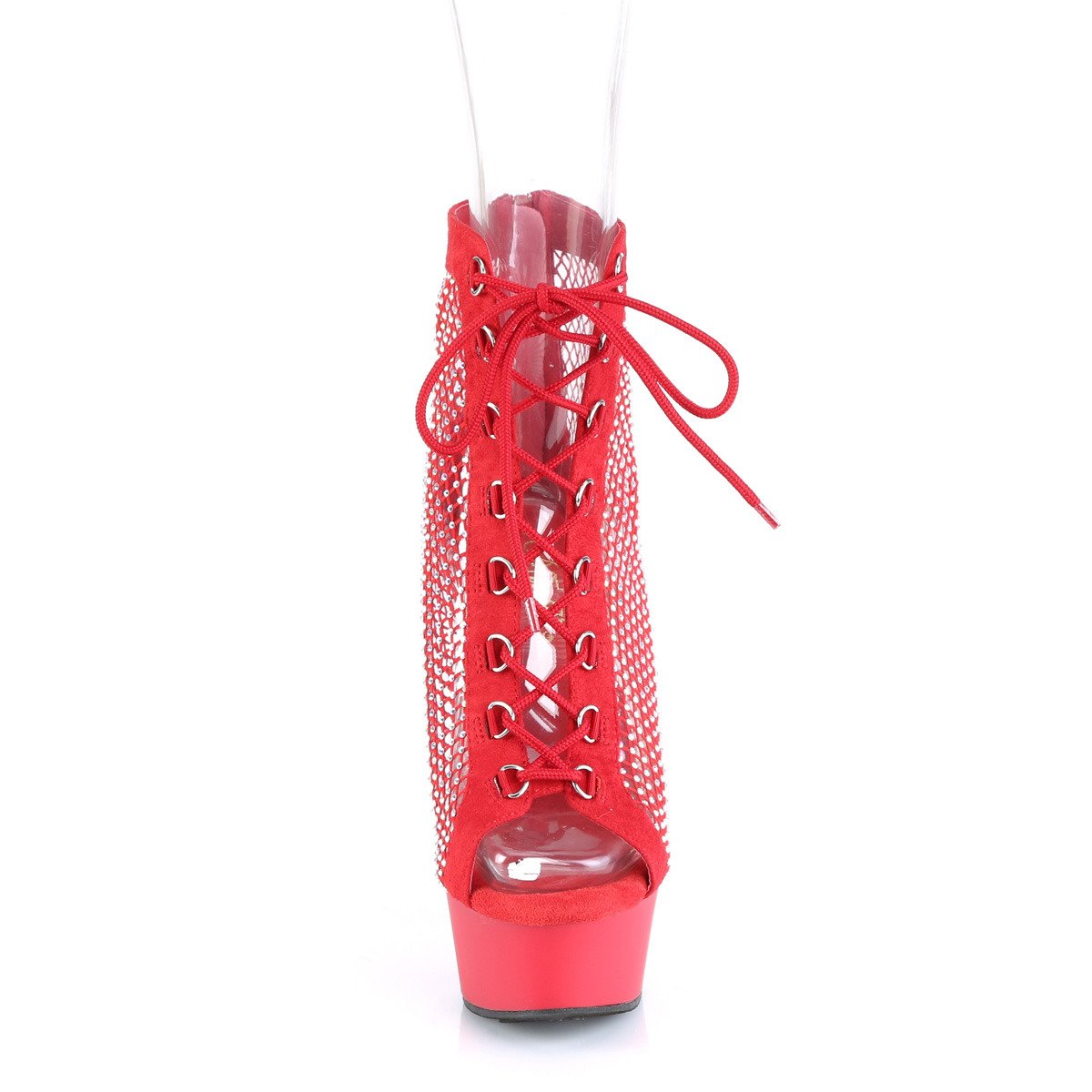 Pleaser Delight-600-33RM RFS-RS/M - Red Platform High-Heel Summer Boots